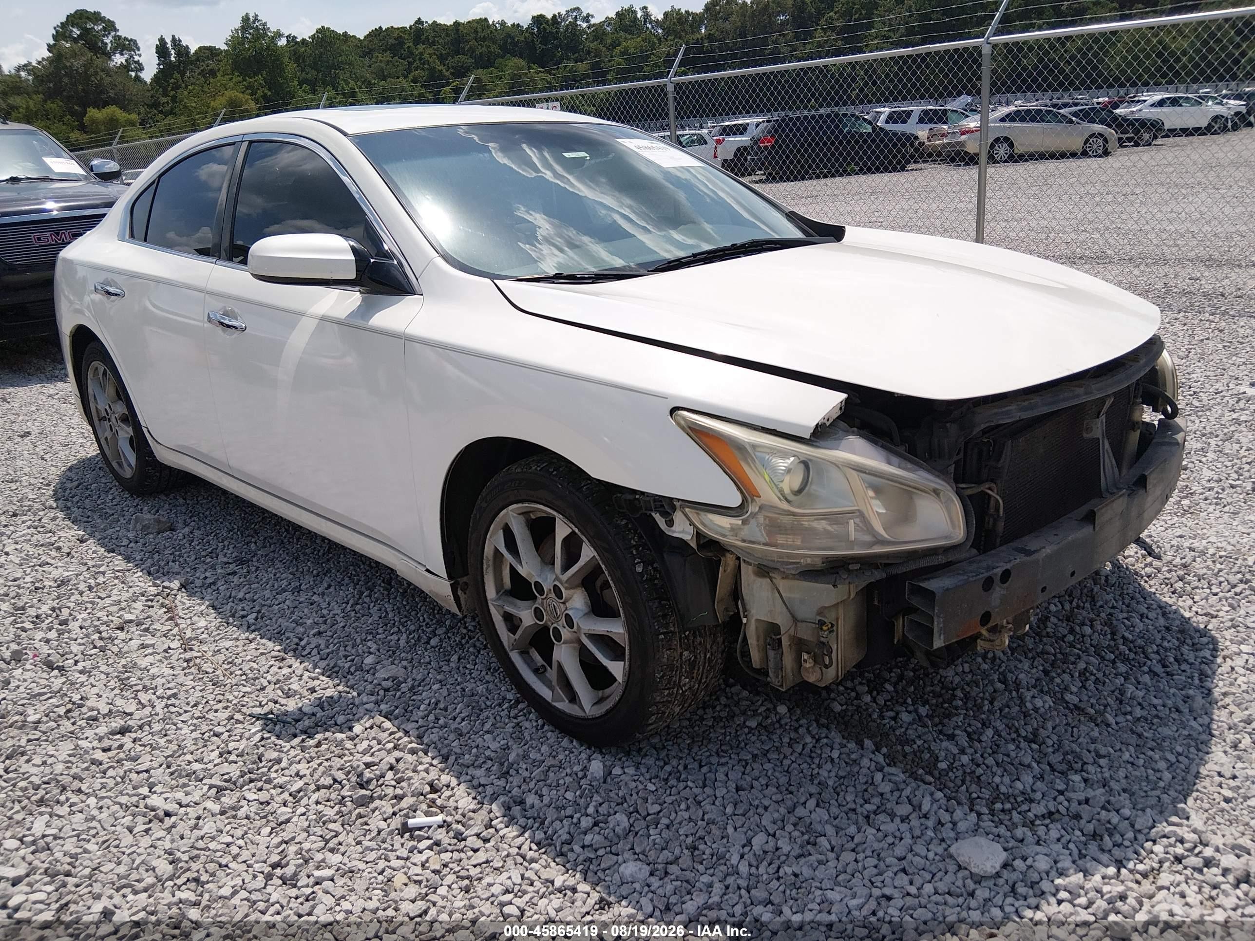 2012 Nissan Maxima 3.5 S White vin: 1N4AA5AP8CC818790
