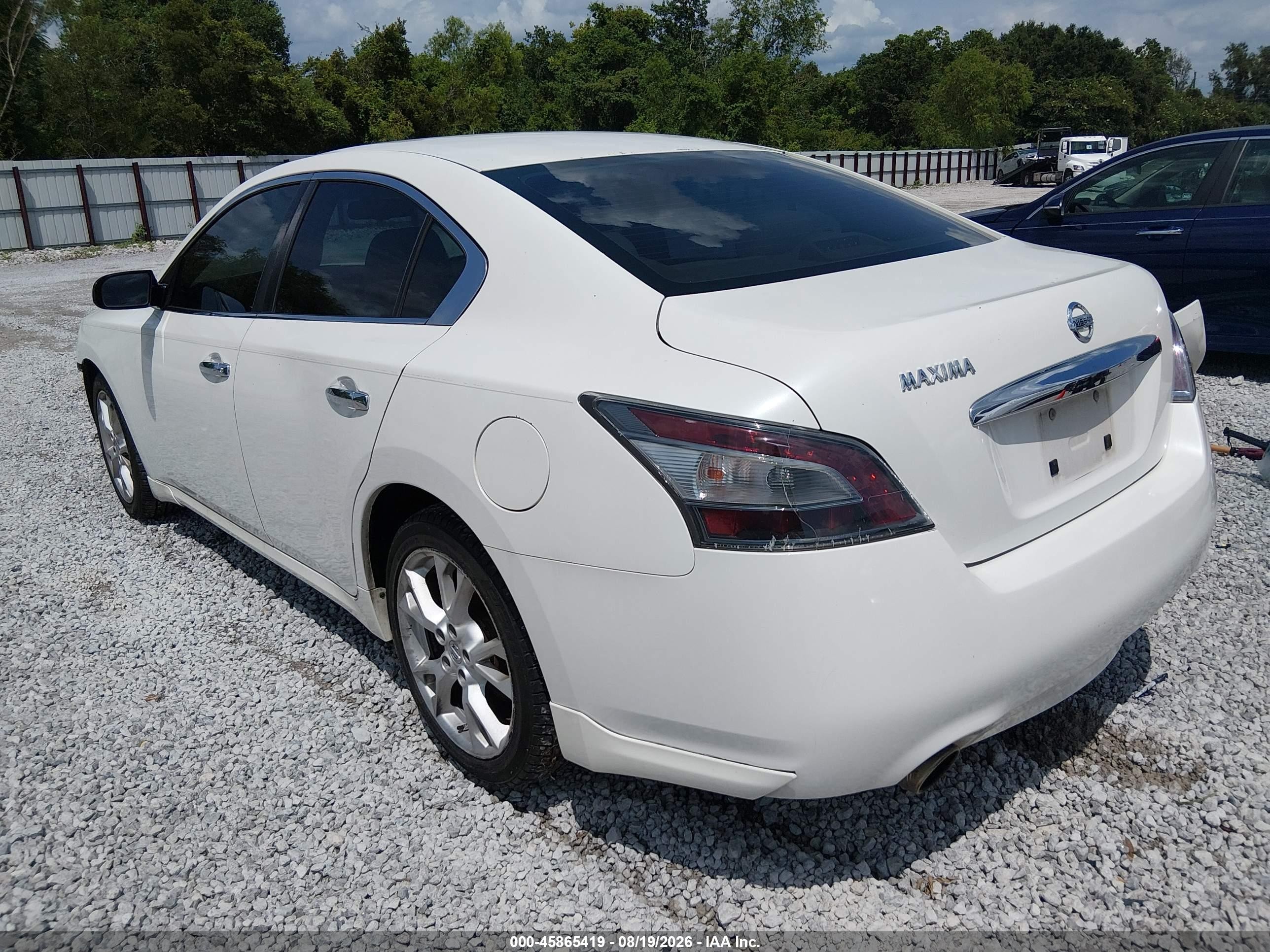 2012 Nissan Maxima 3.5 S White vin: 1N4AA5AP8CC818790