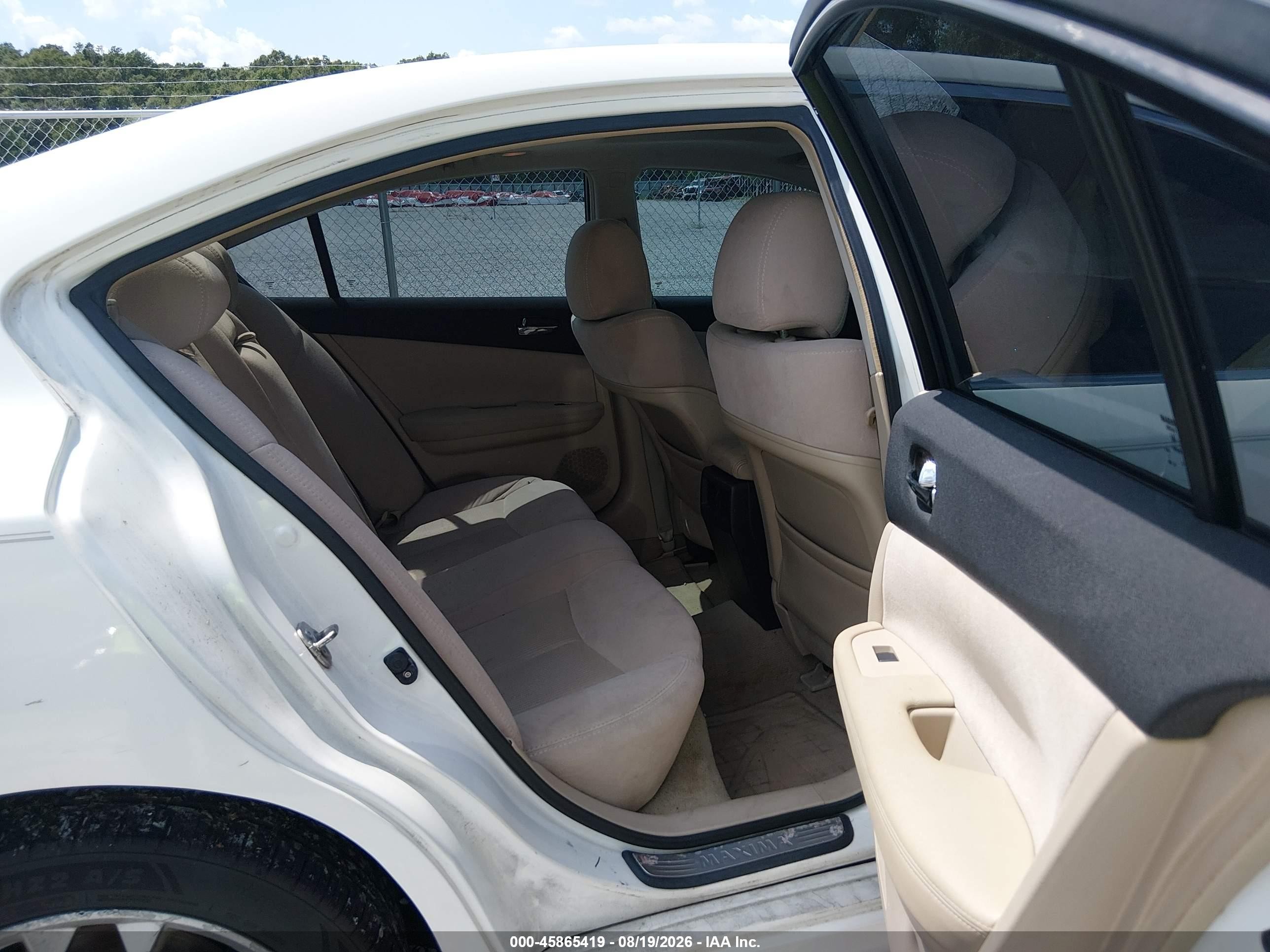 2012 Nissan Maxima 3.5 S White vin: 1N4AA5AP8CC818790