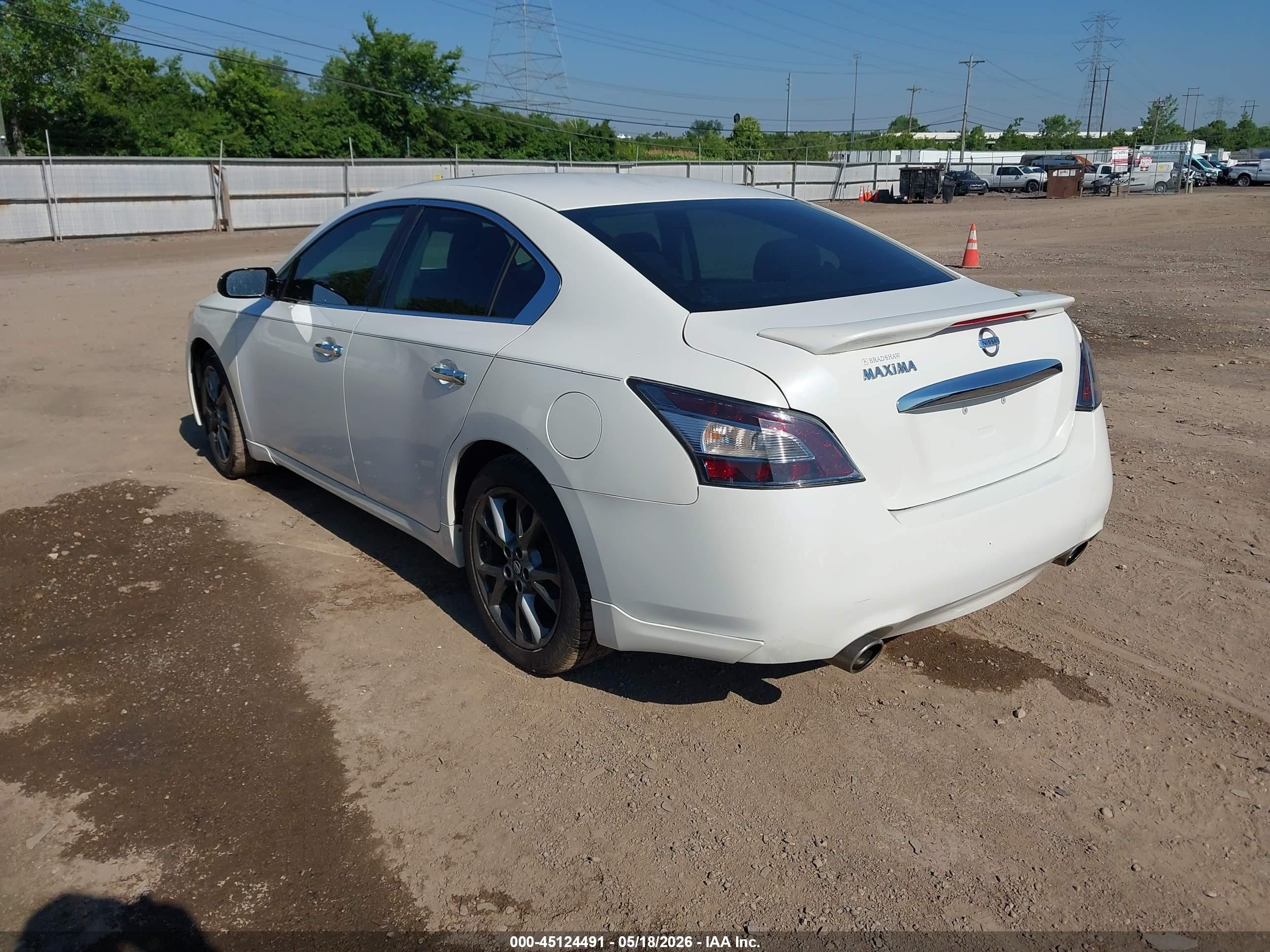 2012 Nissan Maxima 3.5 S White vin: 1N4AA5AP8CC822063