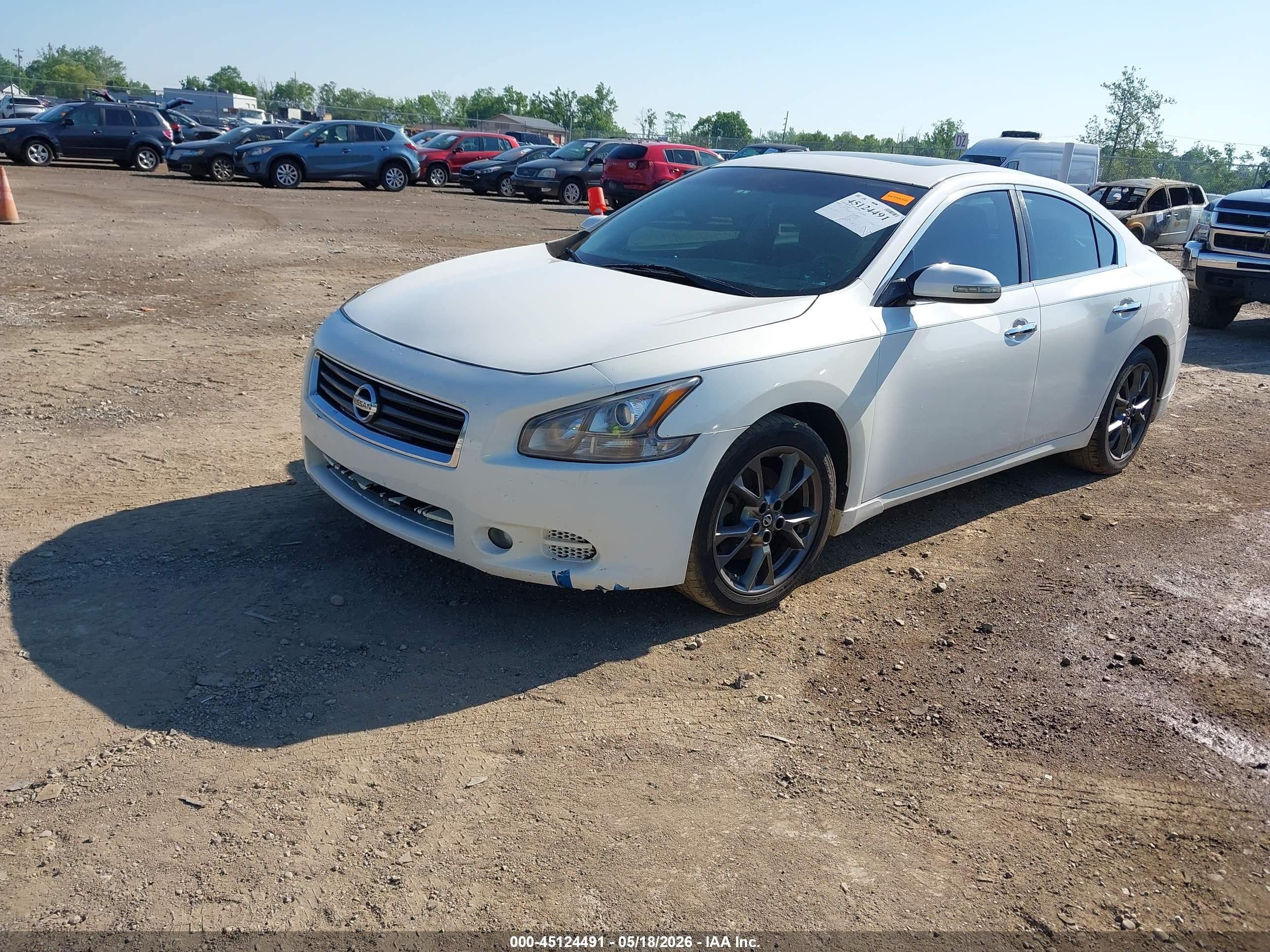 2012 Nissan Maxima 3.5 S White vin: 1N4AA5AP8CC822063