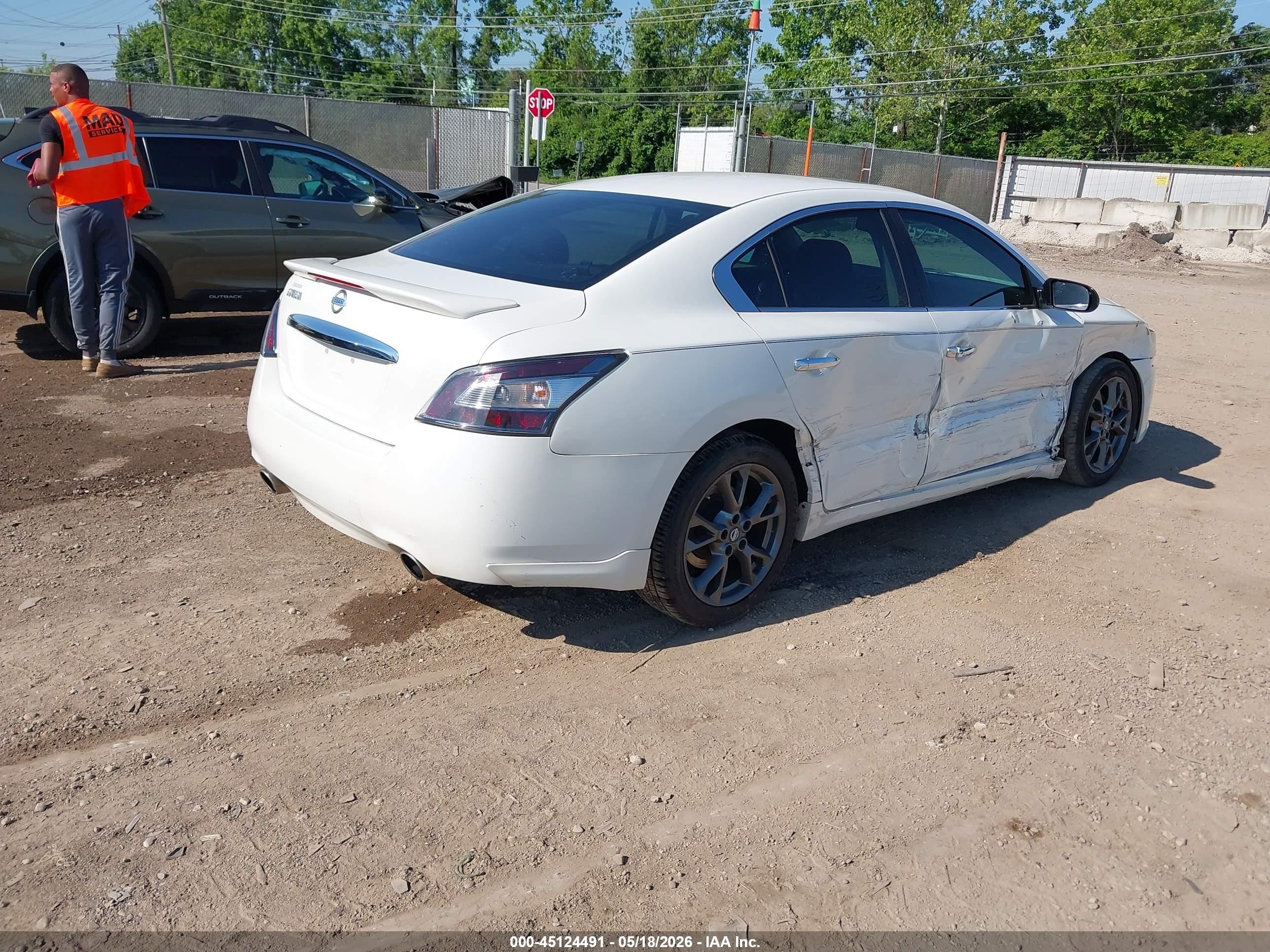2012 Nissan Maxima 3.5 S White vin: 1N4AA5AP8CC822063