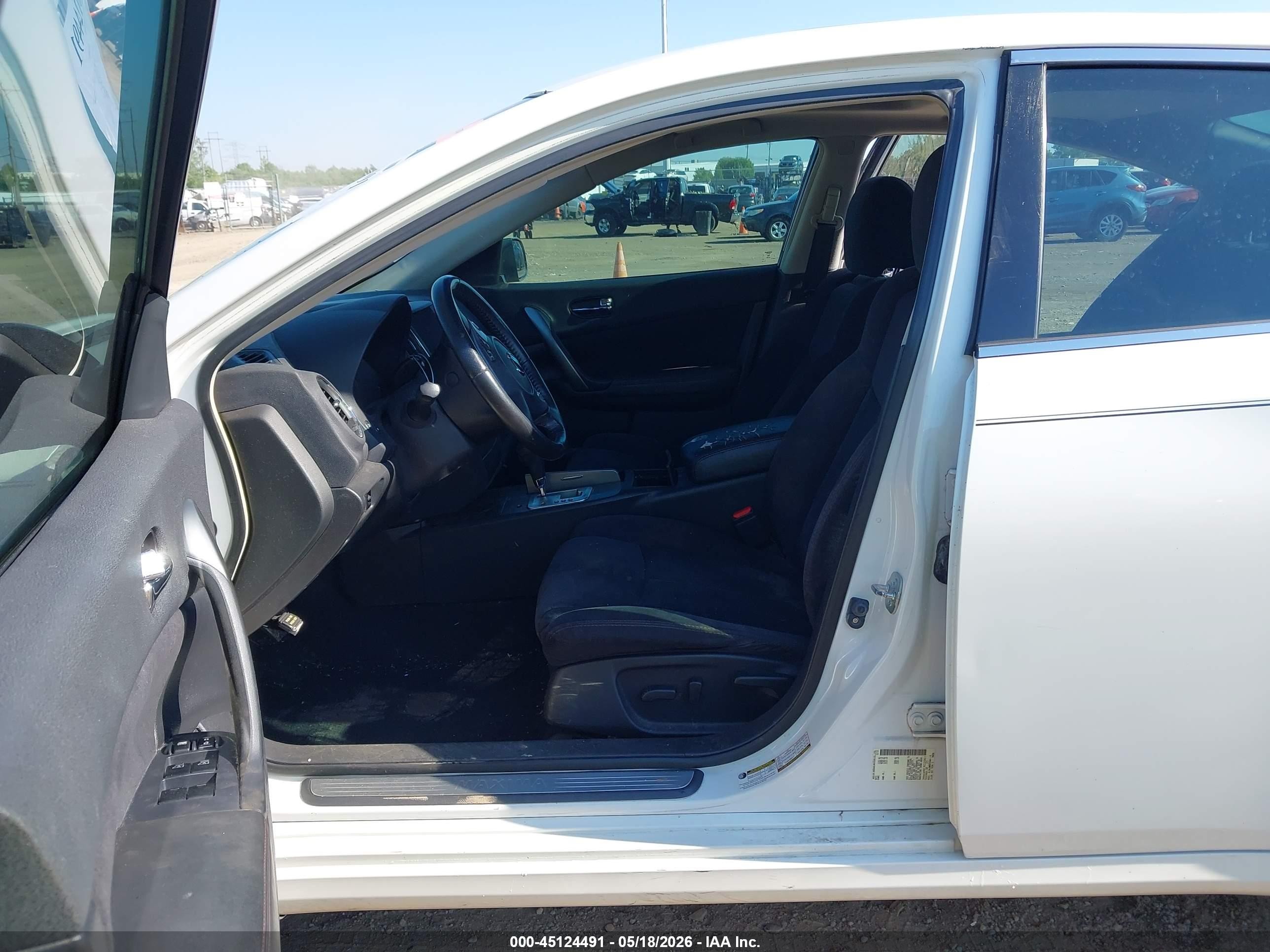 2012 Nissan Maxima 3.5 S White vin: 1N4AA5AP8CC822063
