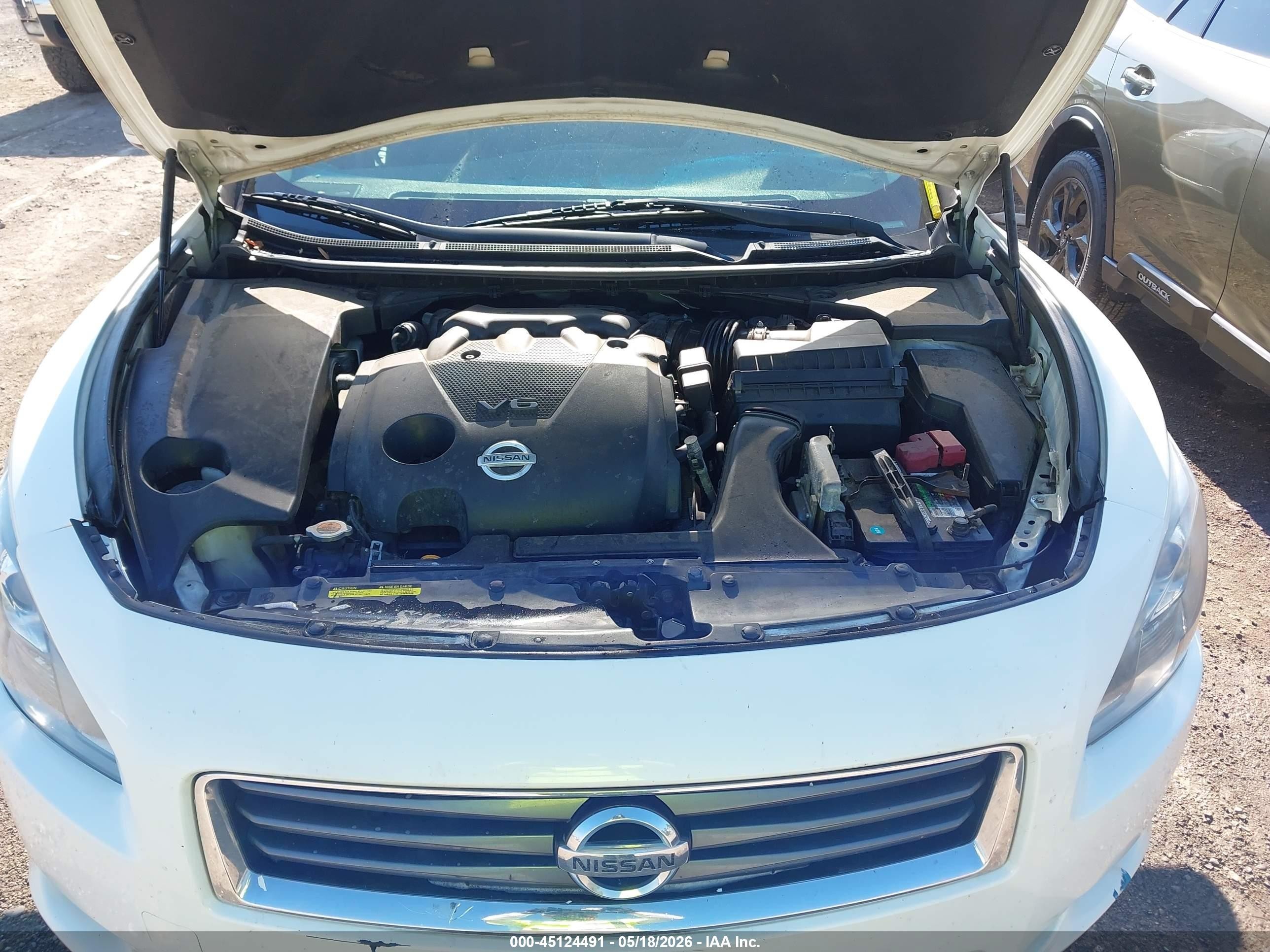 2012 Nissan Maxima 3.5 S White vin: 1N4AA5AP8CC822063