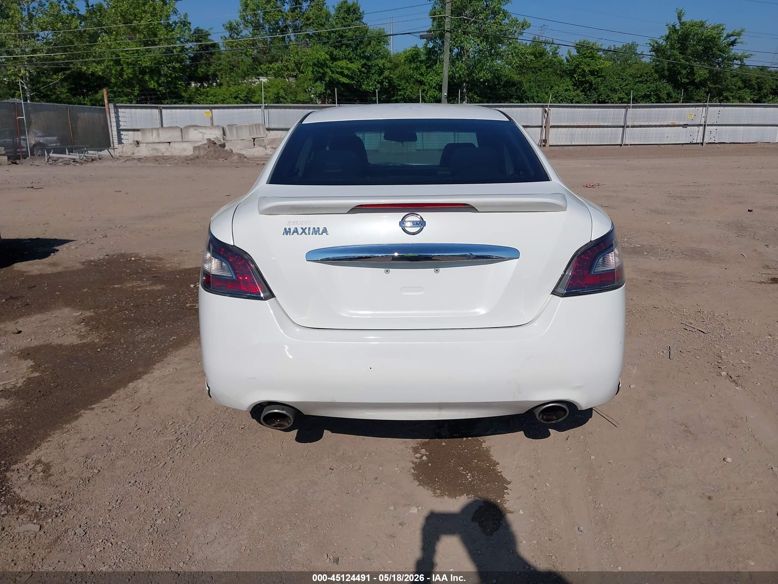 2012 Nissan Maxima 3.5 S White vin: 1N4AA5AP8CC822063