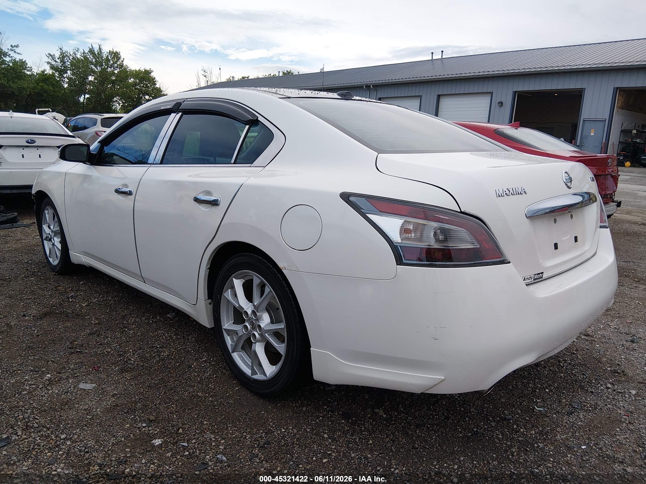 2012 Nissan Maxima 3.5 Sv White vin: 1N4AA5AP8CC830499