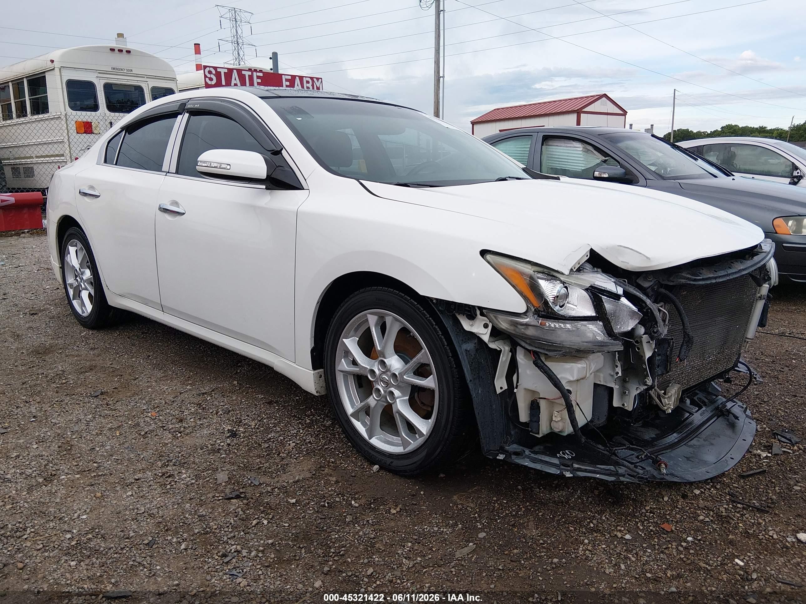 2012 Nissan Maxima 3.5 Sv White vin: 1N4AA5AP8CC830499