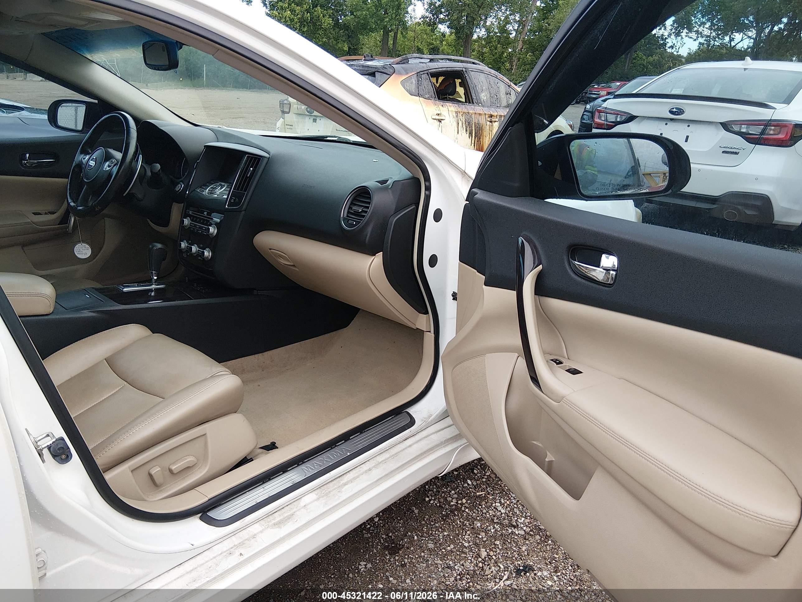 2012 Nissan Maxima 3.5 Sv White vin: 1N4AA5AP8CC830499