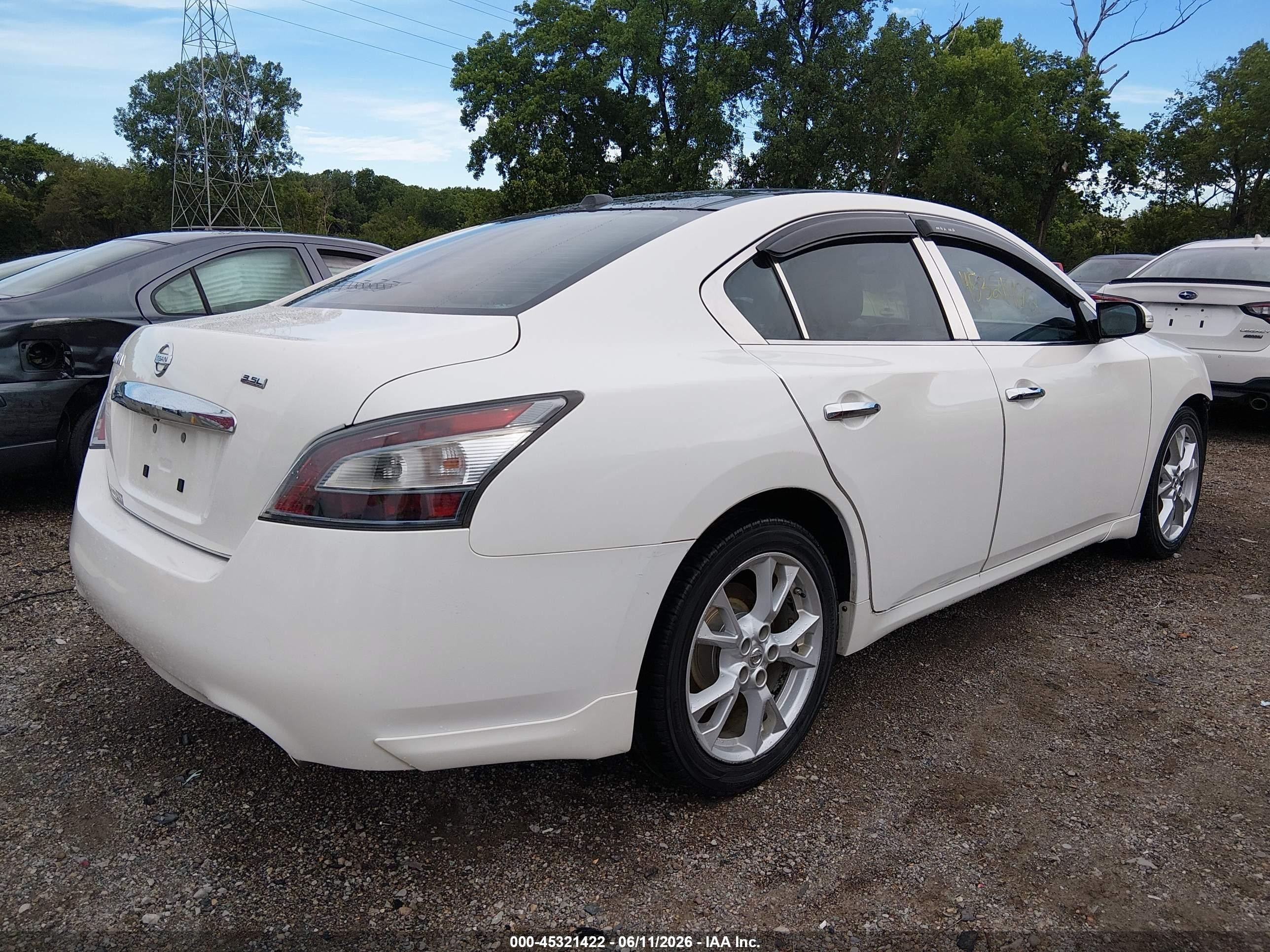 2012 Nissan Maxima 3.5 Sv White vin: 1N4AA5AP8CC830499