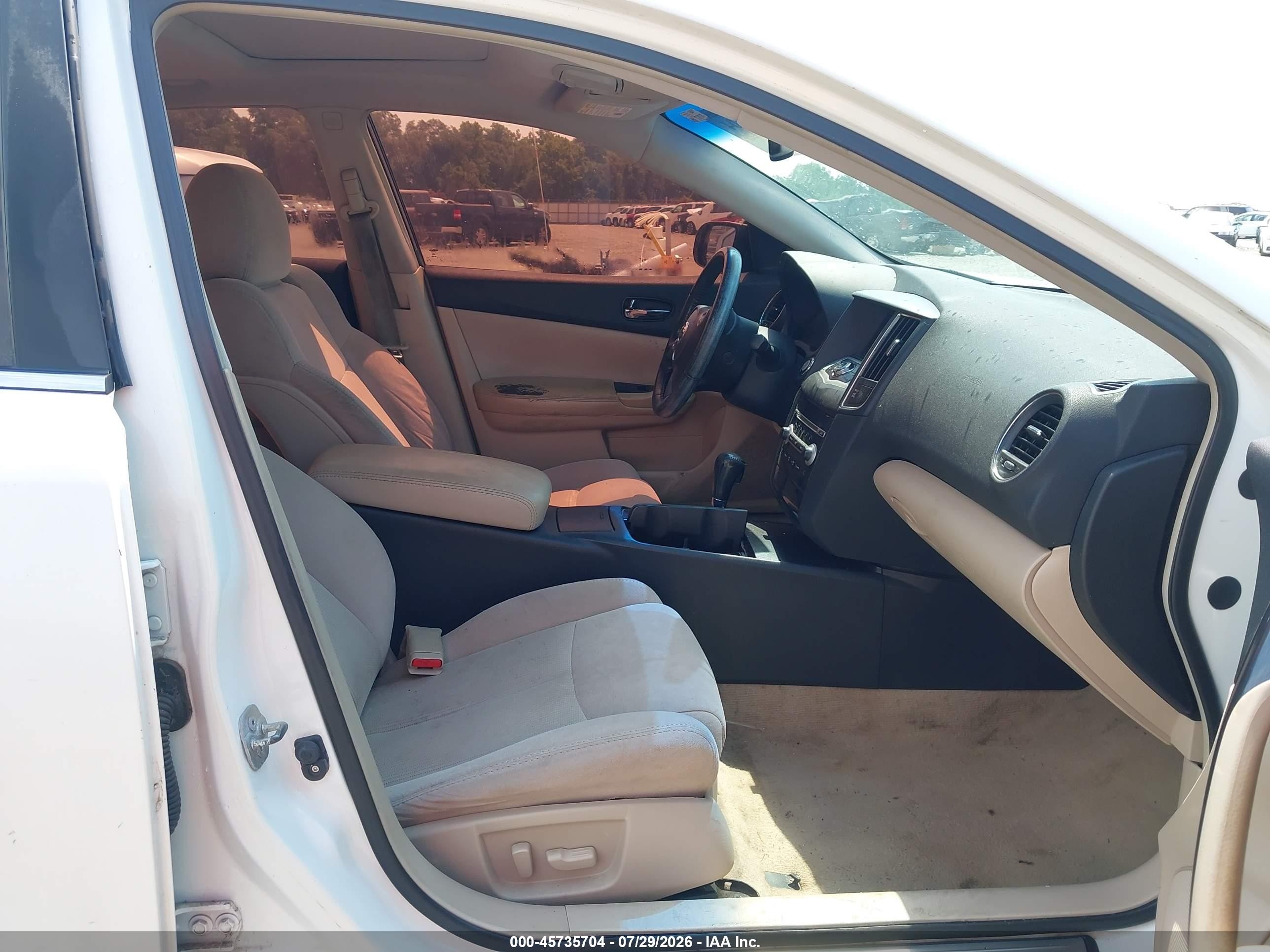 2012 Nissan Maxima 3.5 S White vin: 1N4AA5AP8CC835010