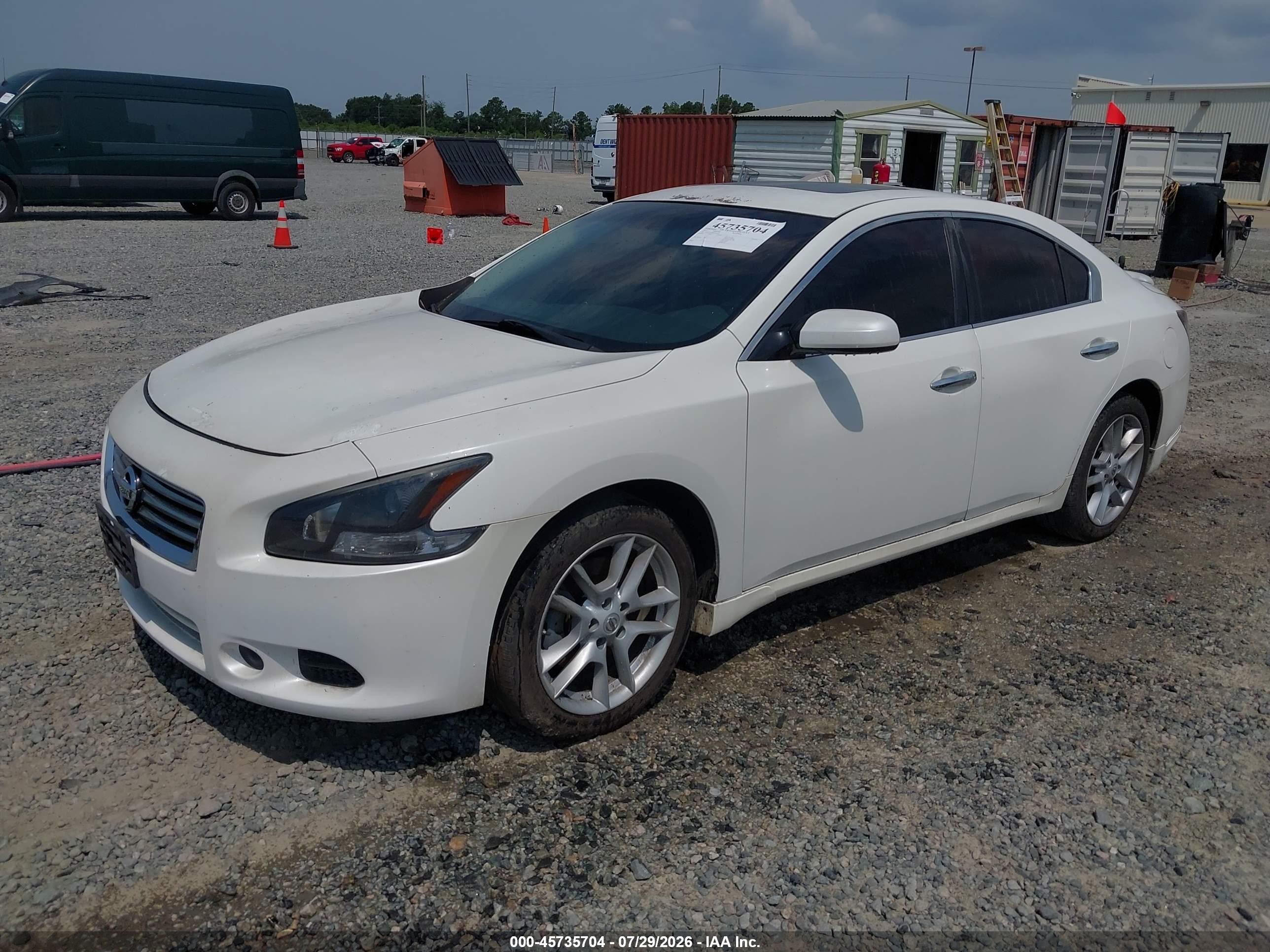 2012 Nissan Maxima 3.5 S White vin: 1N4AA5AP8CC835010