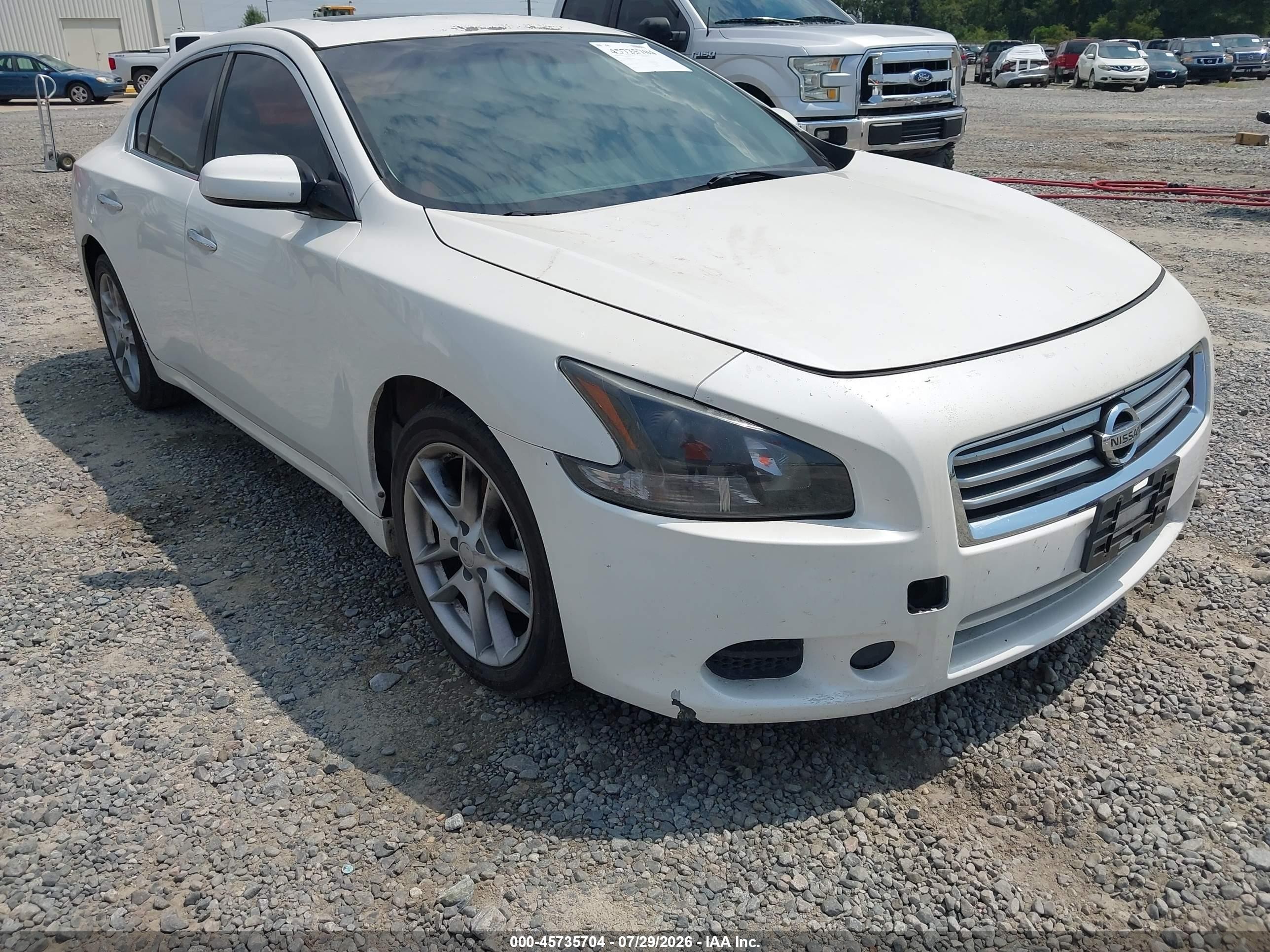 2012 Nissan Maxima 3.5 S White vin: 1N4AA5AP8CC835010