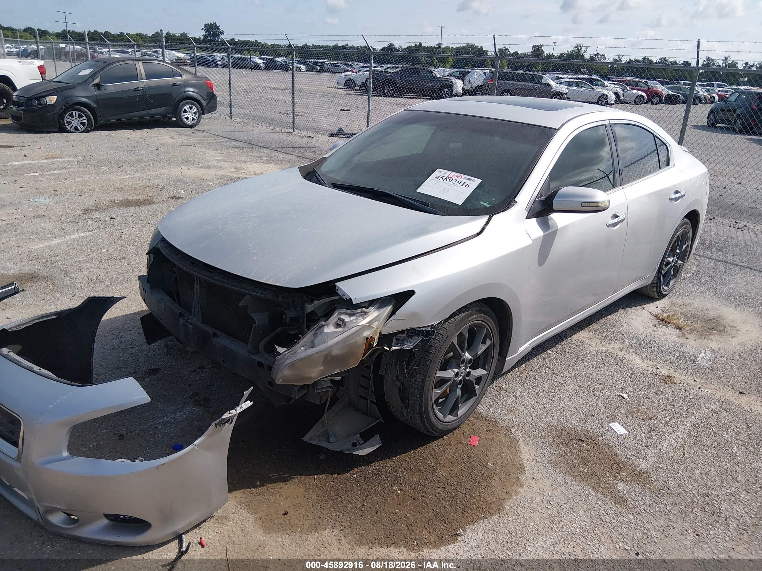 2012 Nissan Maxima 3.5 S Silver vin: 1N4AA5AP8CC838912