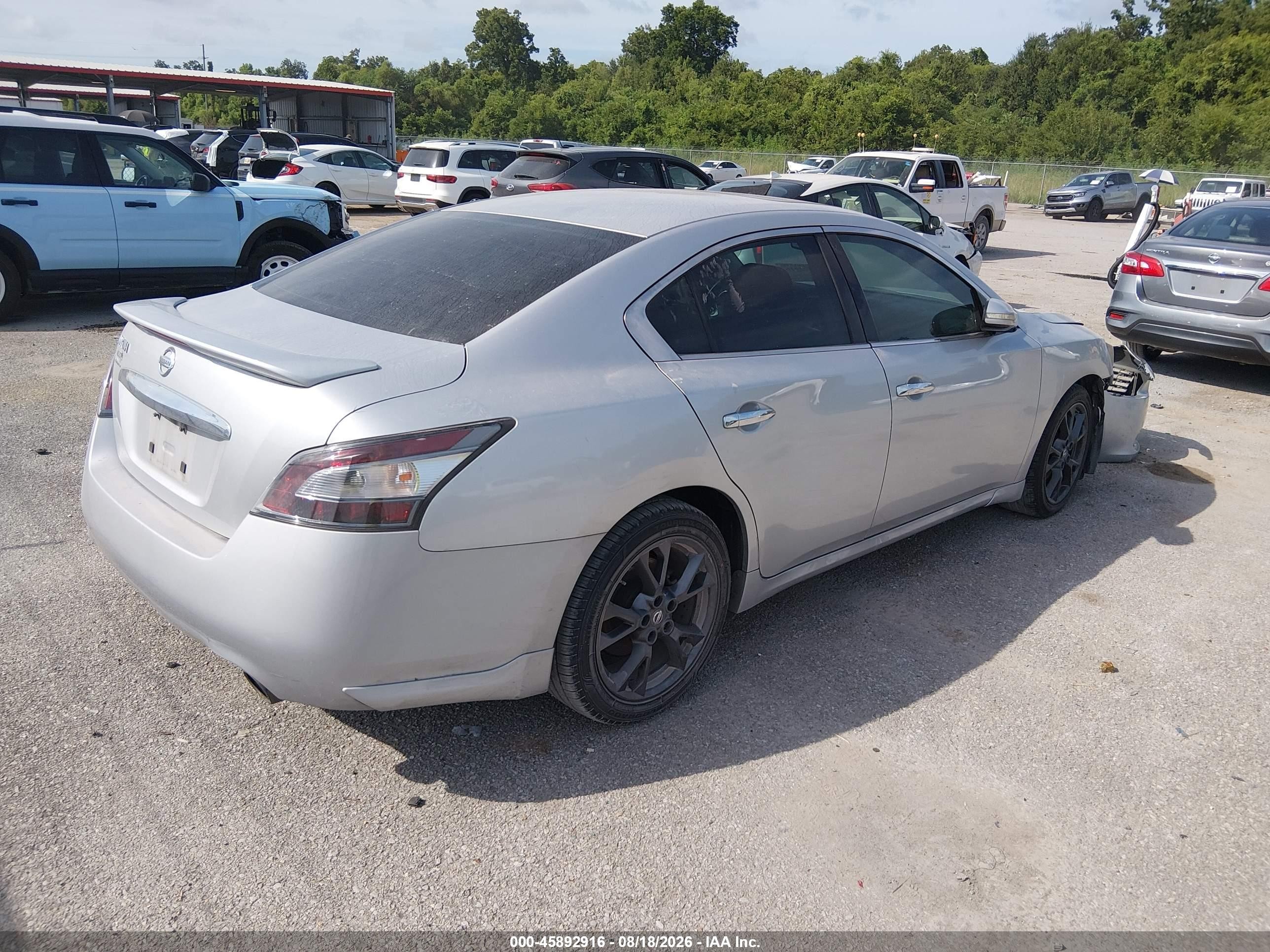 2012 Nissan Maxima 3.5 S Silver vin: 1N4AA5AP8CC838912