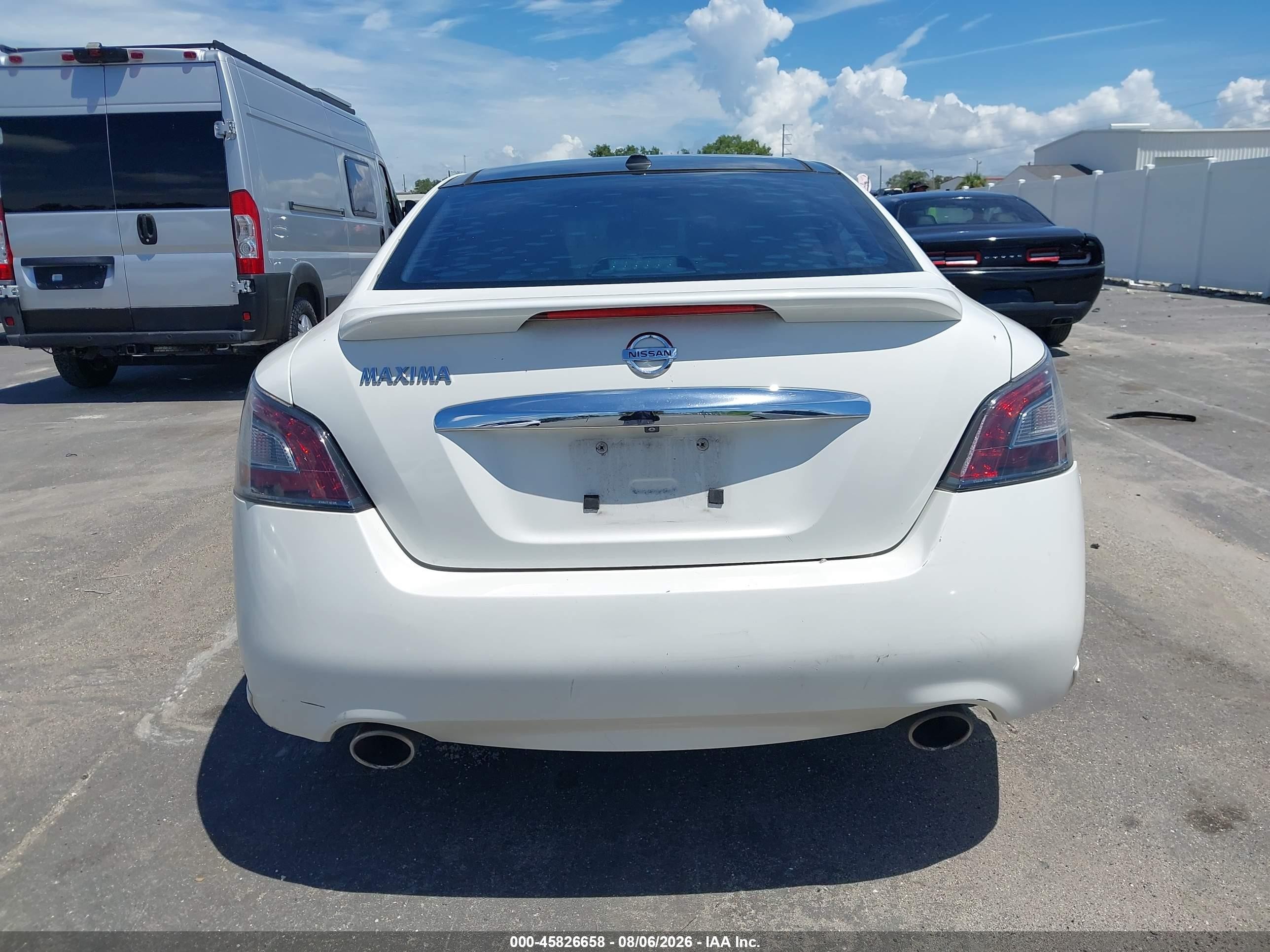 2012 Nissan Maxima 3.5 Sv White vin: 1N4AA5AP8CC843303