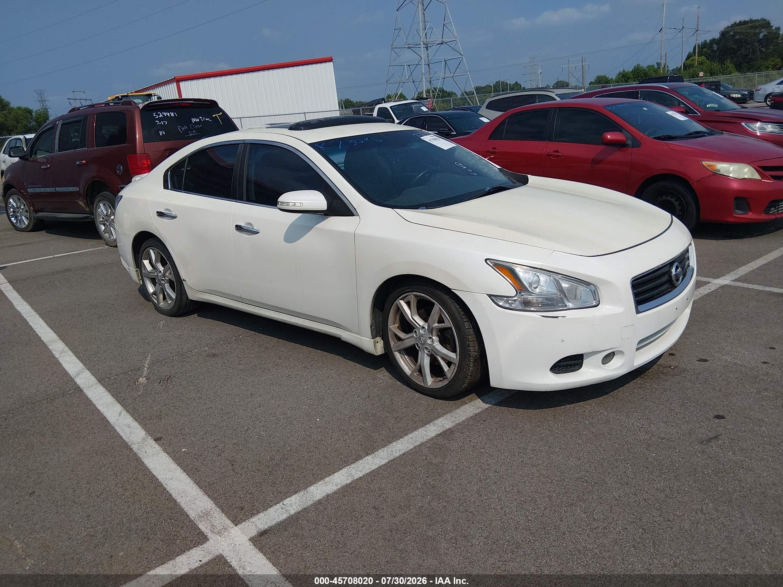 2012 Nissan Maxima 3.5 Sv White vin: 1N4AA5AP8CC843365
