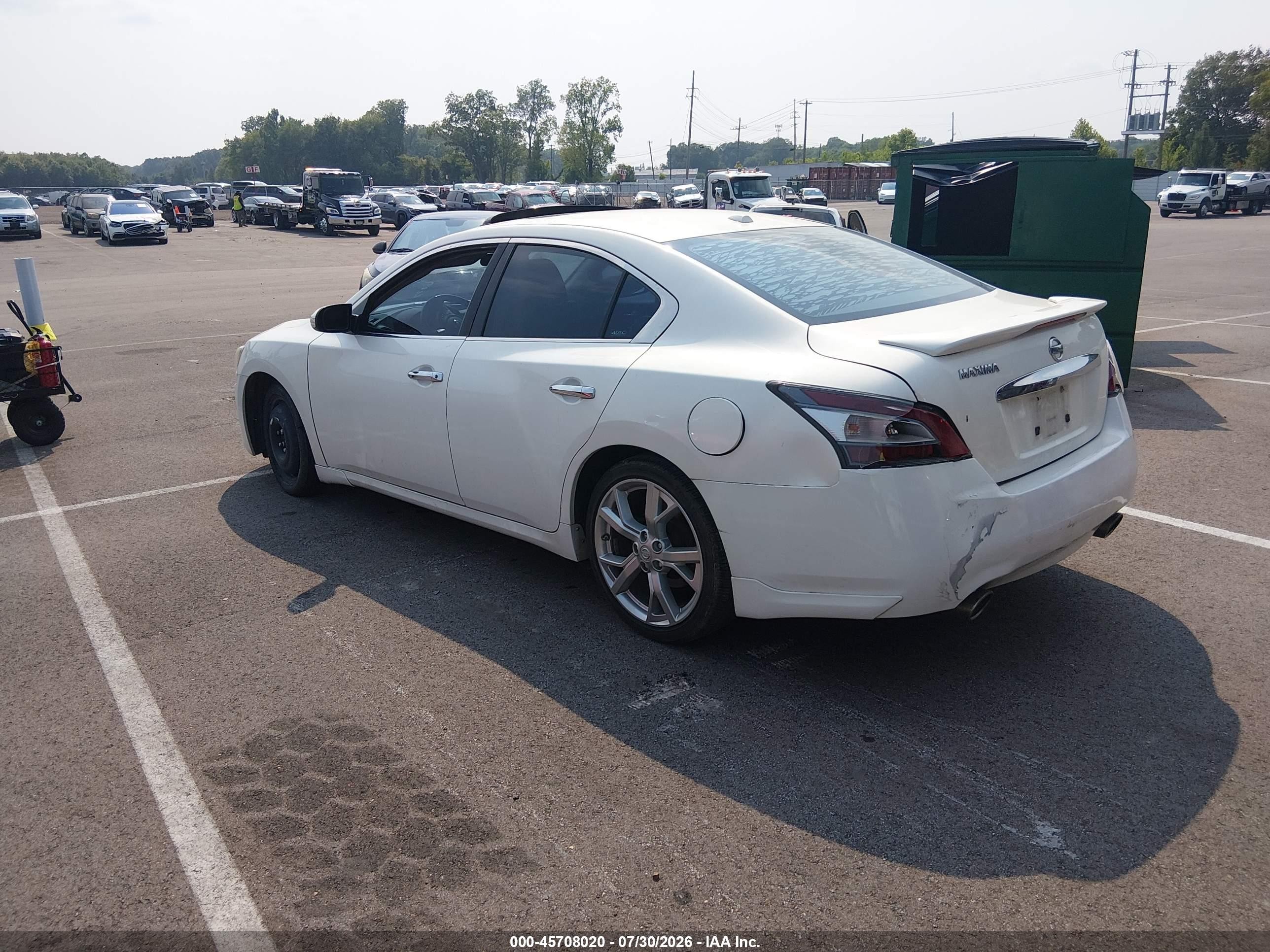 2012 Nissan Maxima 3.5 Sv White vin: 1N4AA5AP8CC843365
