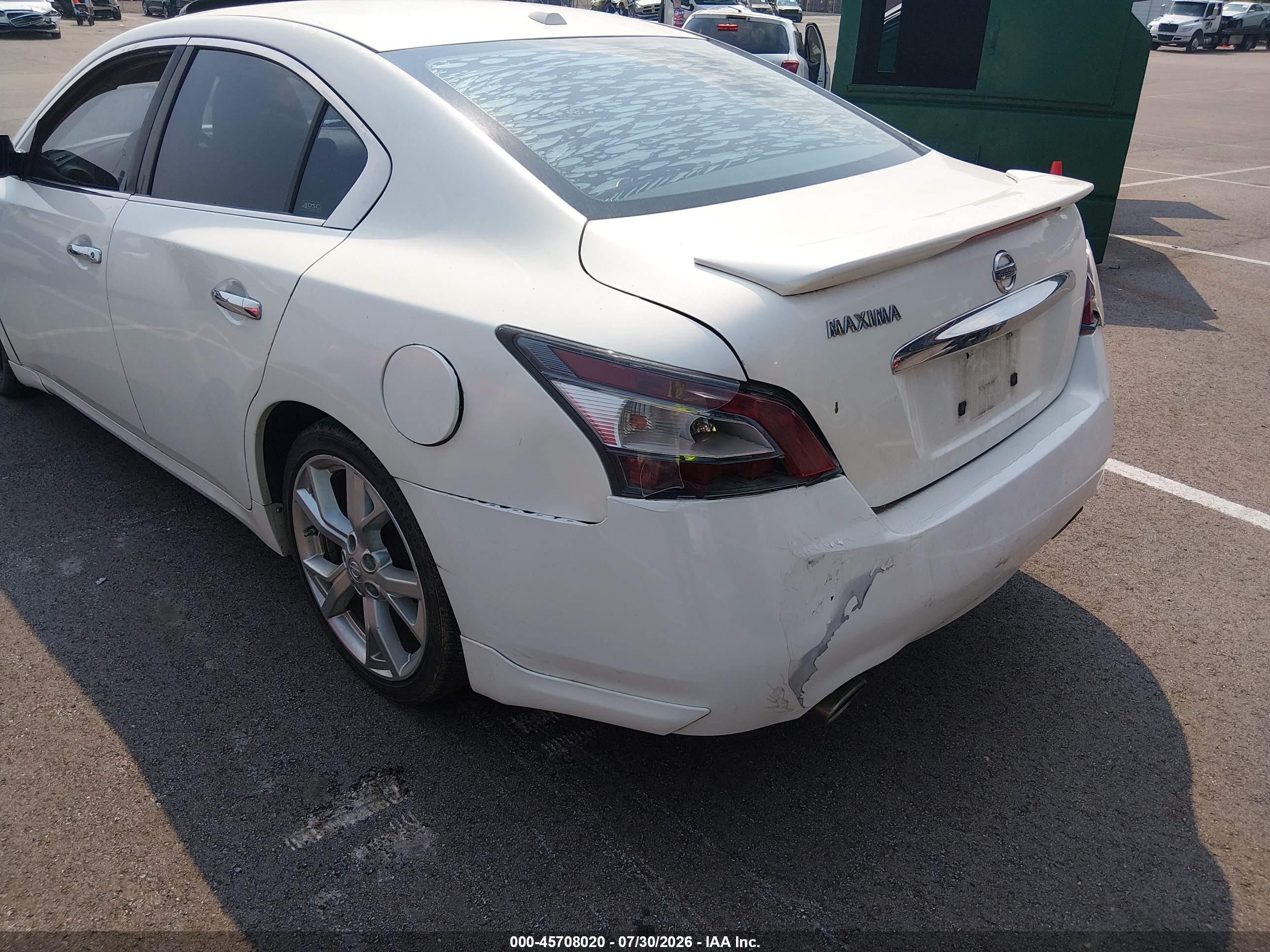 2012 Nissan Maxima 3.5 Sv White vin: 1N4AA5AP8CC843365