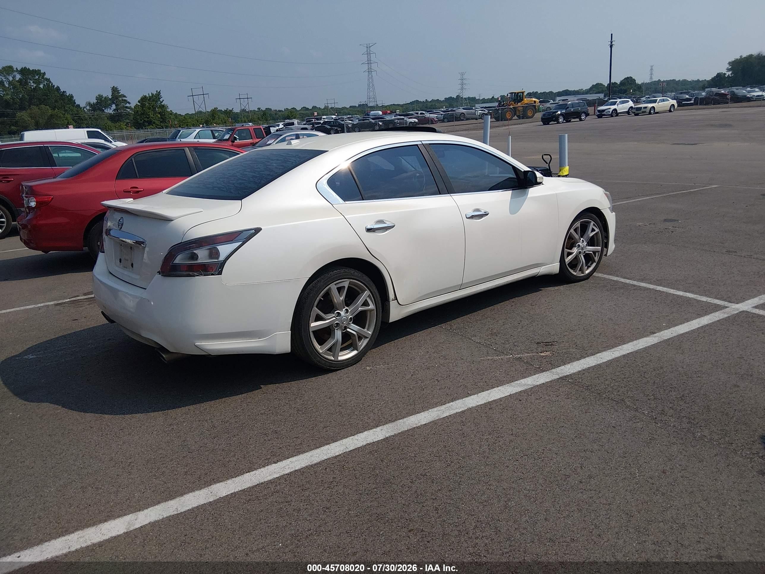 2012 Nissan Maxima 3.5 Sv White vin: 1N4AA5AP8CC843365