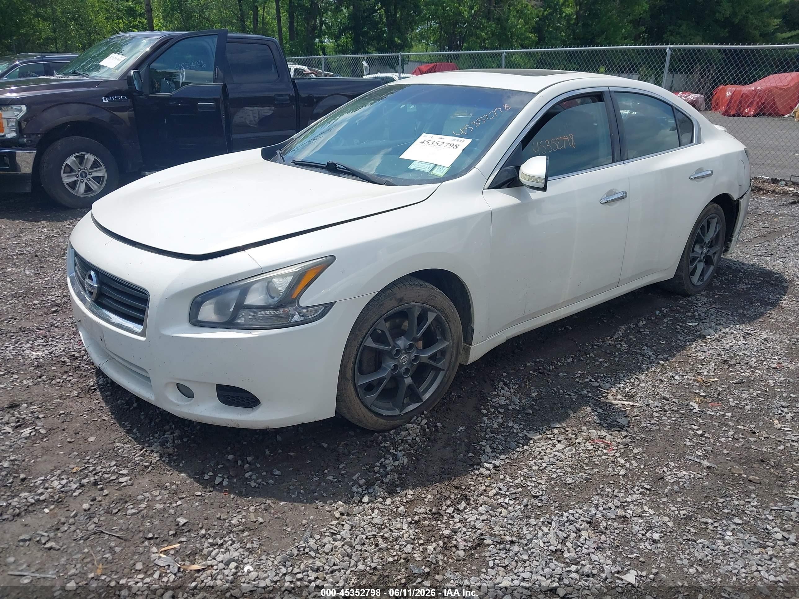 2012 Nissan Maxima 3.5 S White vin: 1N4AA5AP8CC866564