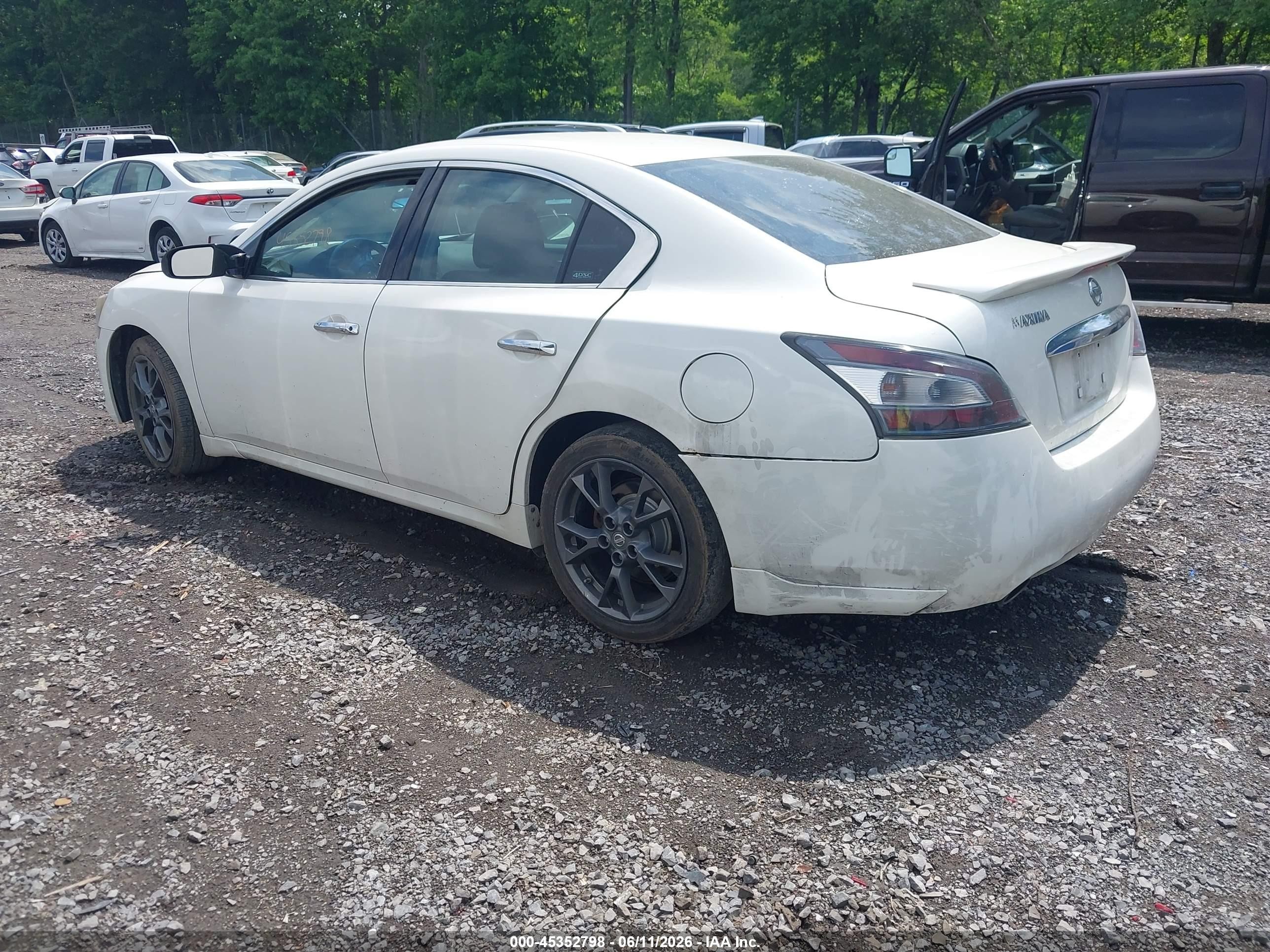 2012 Nissan Maxima 3.5 S White vin: 1N4AA5AP8CC866564
