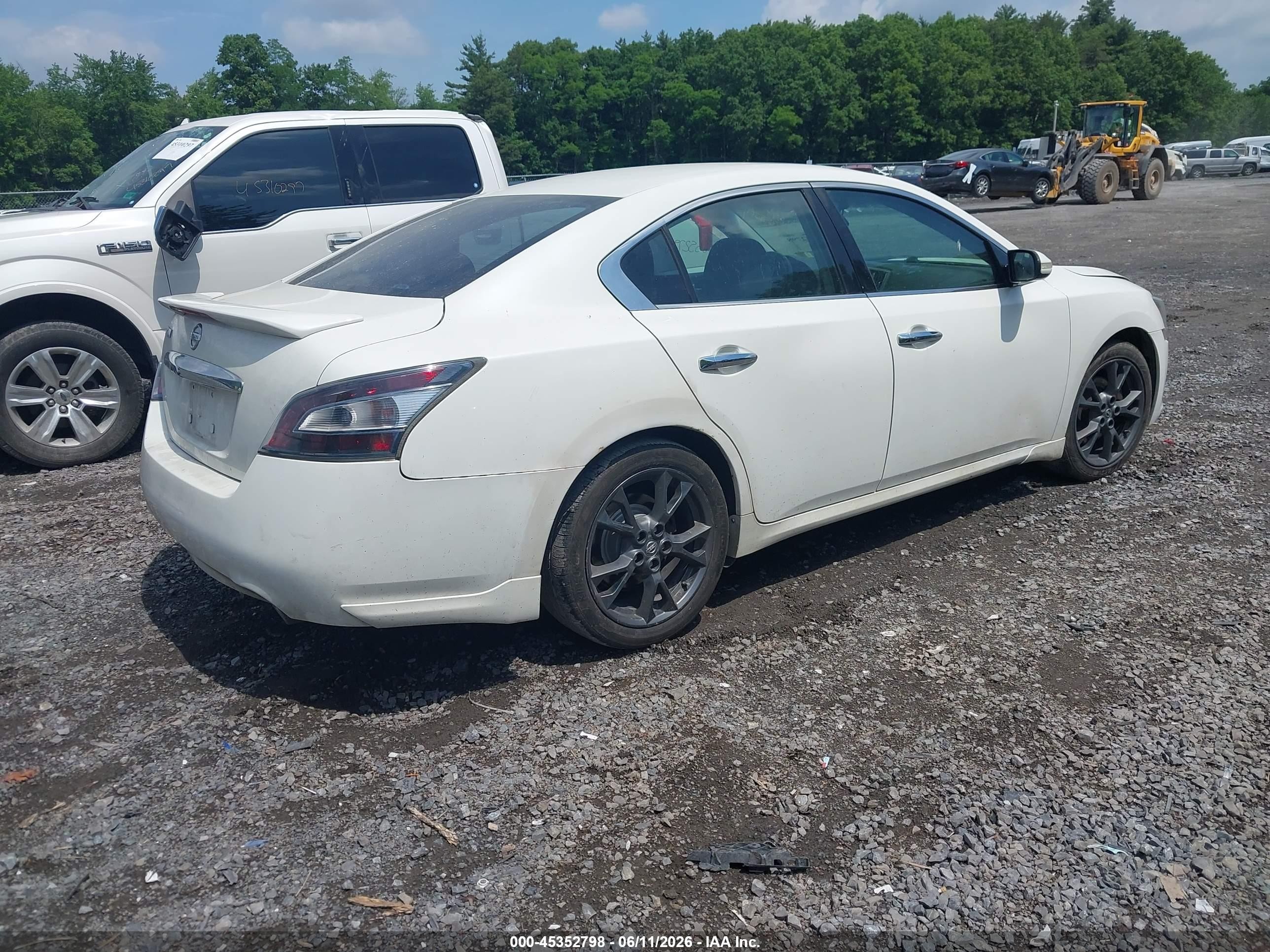 2012 Nissan Maxima 3.5 S White vin: 1N4AA5AP8CC866564