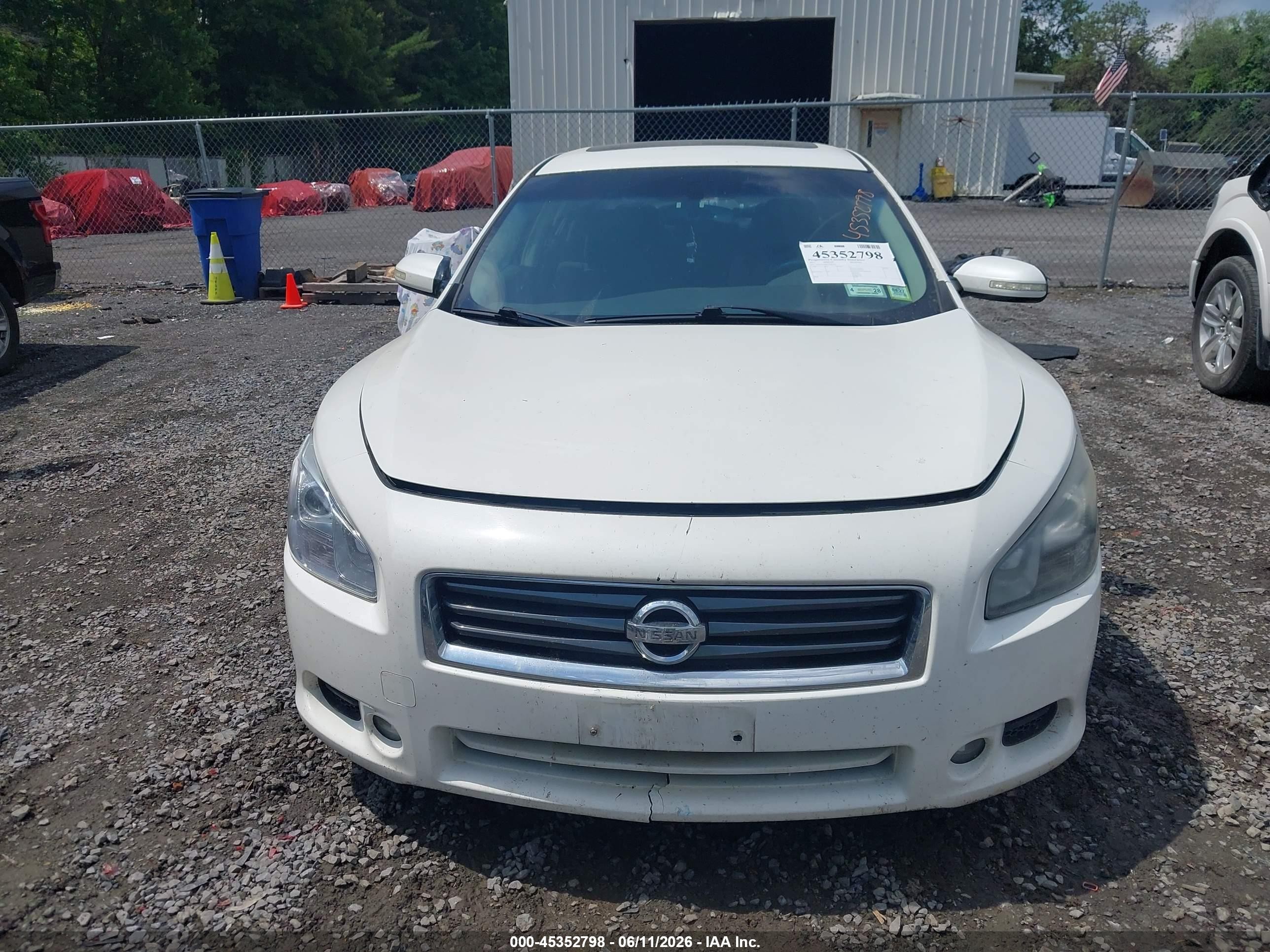 2012 Nissan Maxima 3.5 S White vin: 1N4AA5AP8CC866564