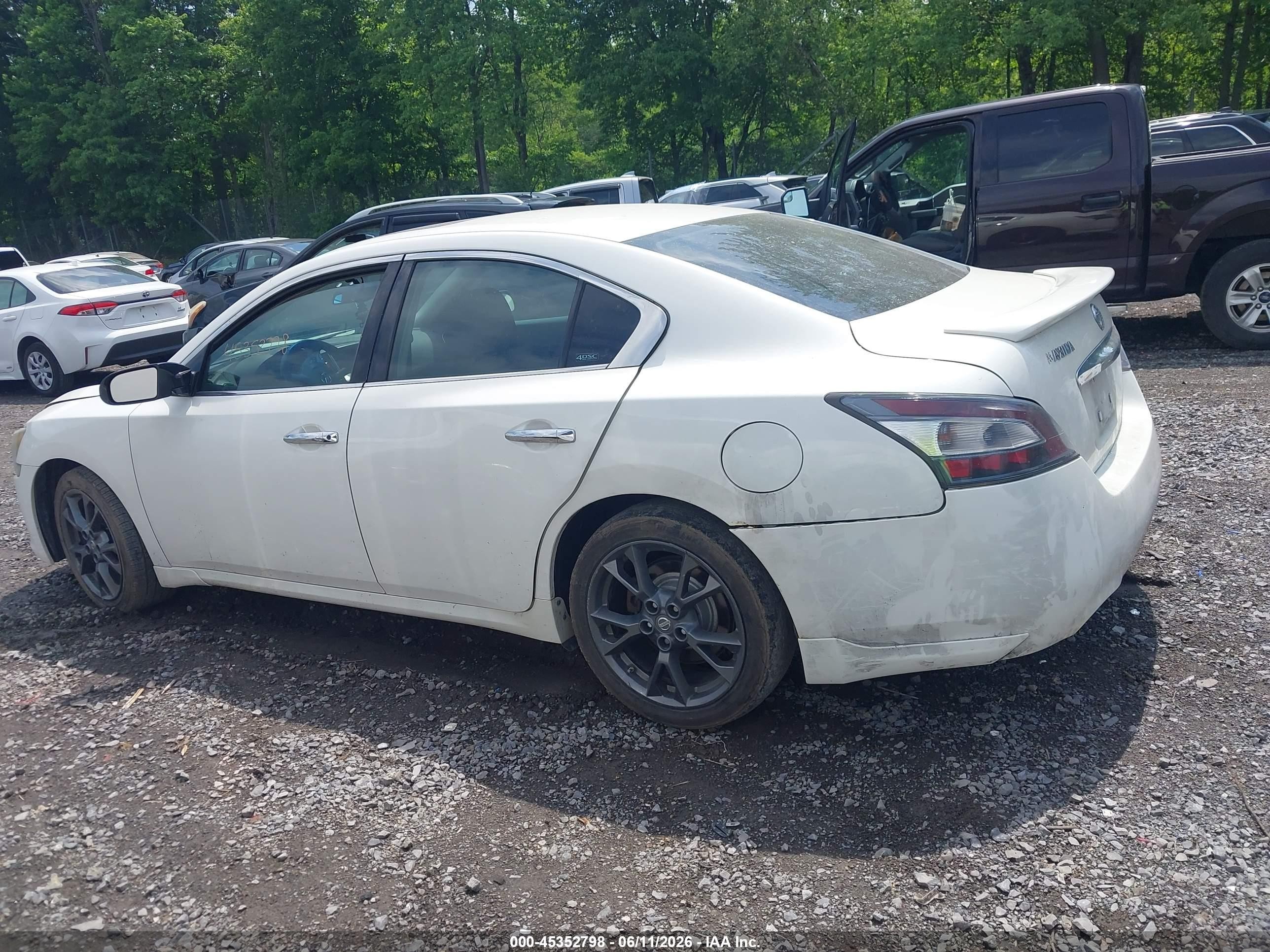 2012 Nissan Maxima 3.5 S White vin: 1N4AA5AP8CC866564