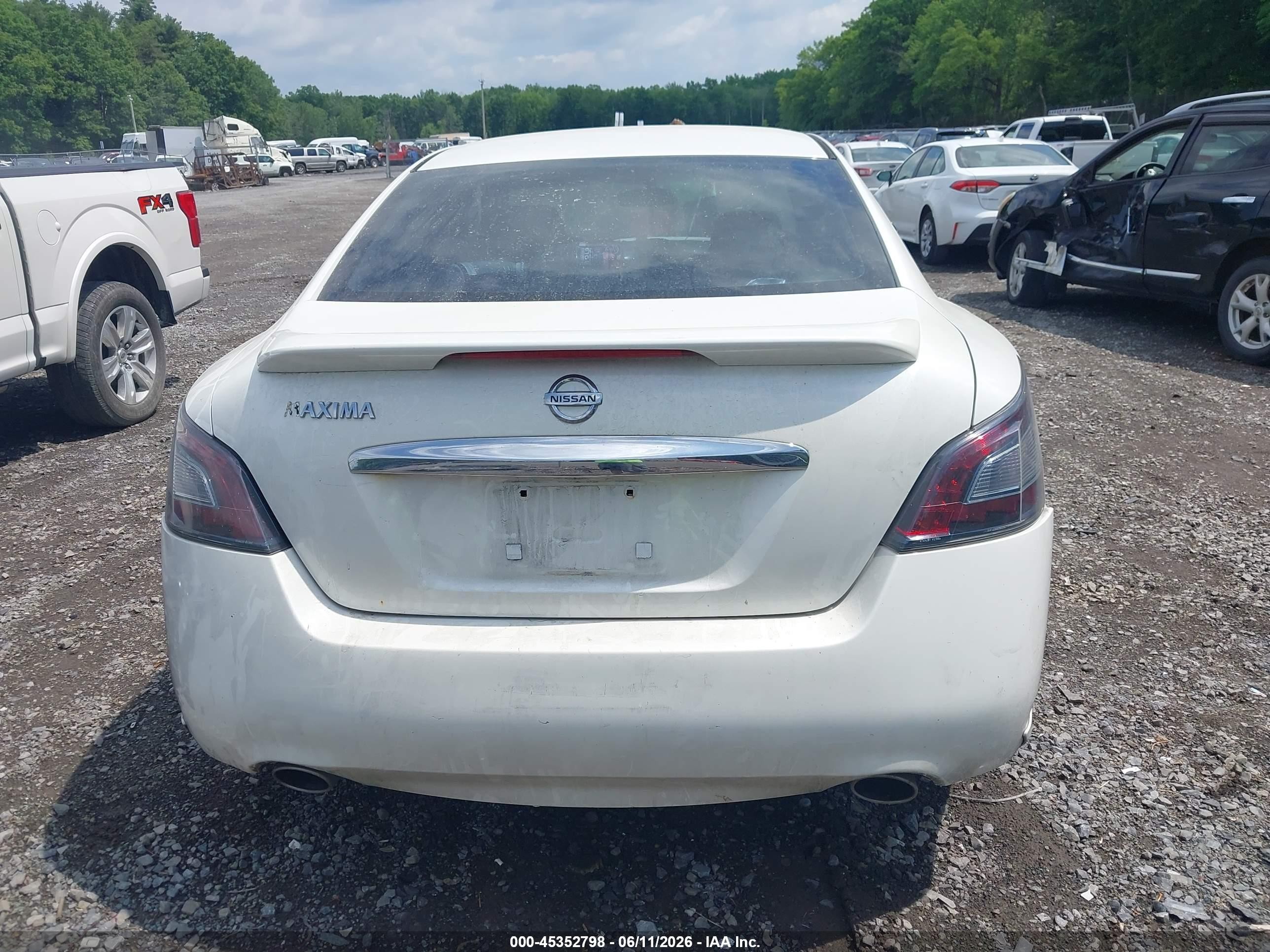2012 Nissan Maxima 3.5 S White vin: 1N4AA5AP8CC866564