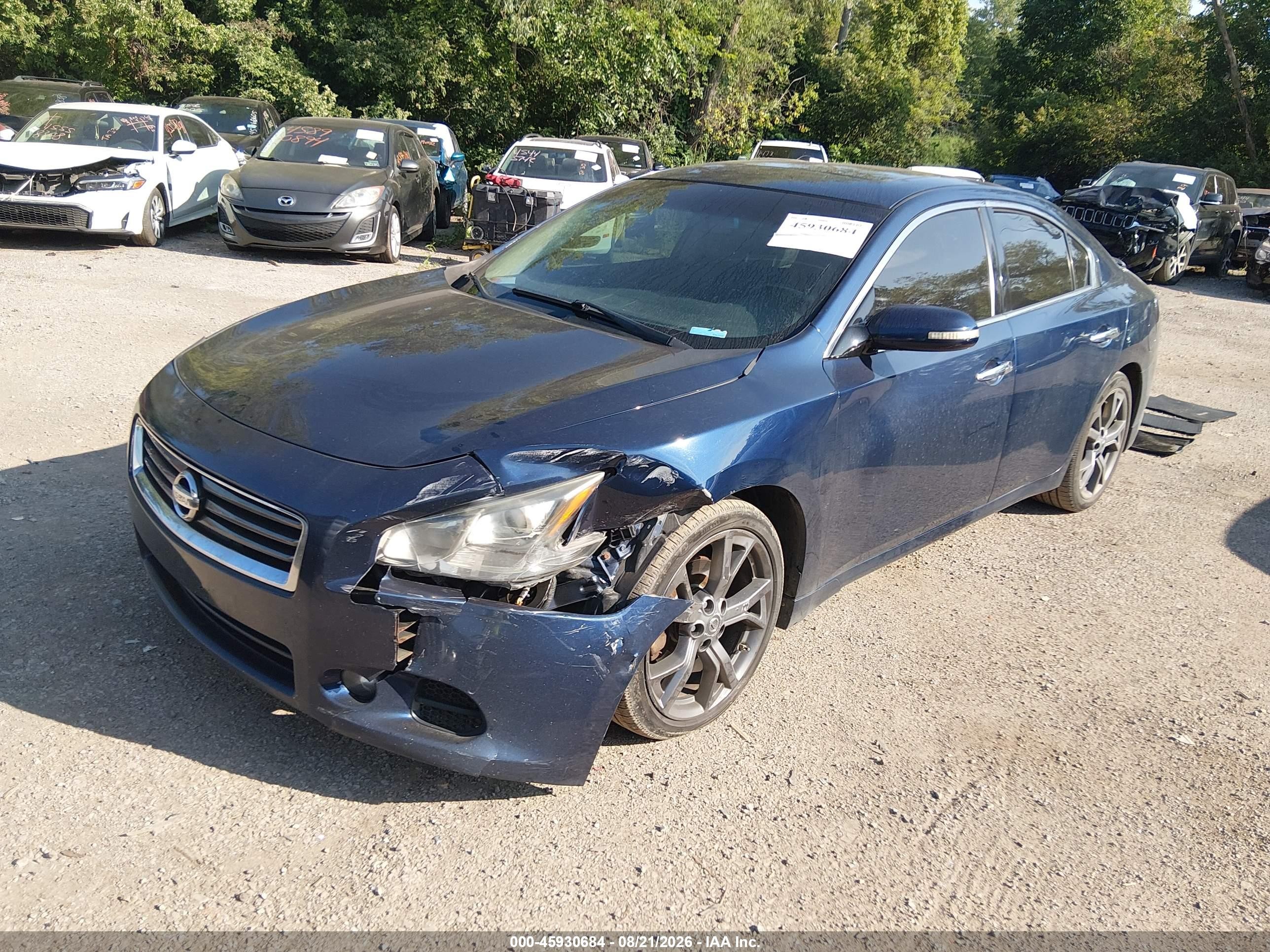2013 Nissan Maxima 3.5 Sv Синий vin: 1N4AA5AP8DC810867