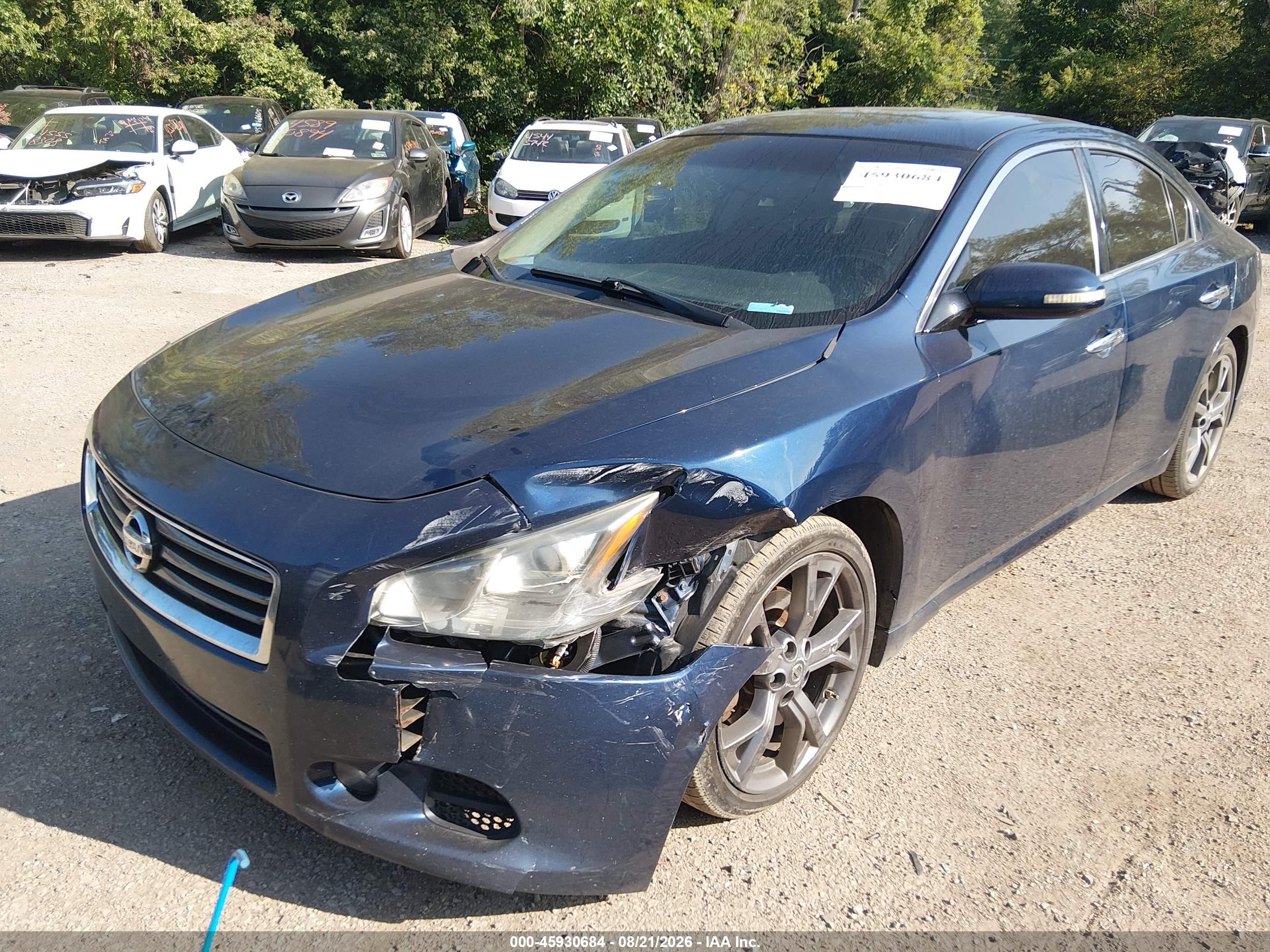 2013 Nissan Maxima 3.5 Sv Синий vin: 1N4AA5AP8DC810867