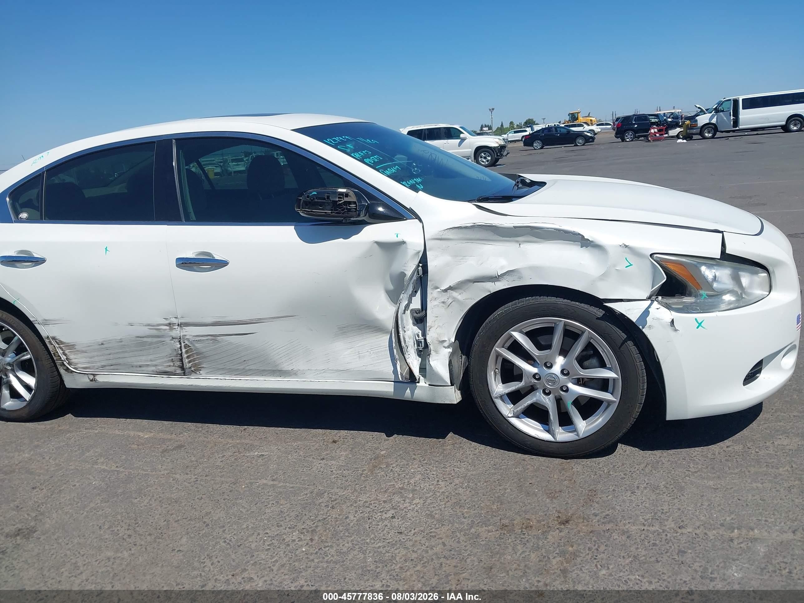 2013 Nissan Maxima 3.5 S White vin: 1N4AA5AP8DC824123