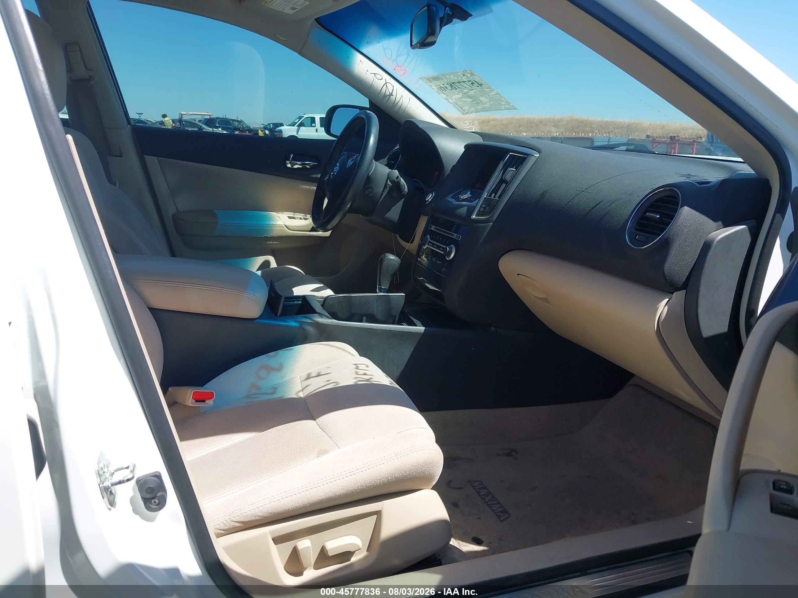 2013 Nissan Maxima 3.5 S White vin: 1N4AA5AP8DC824123