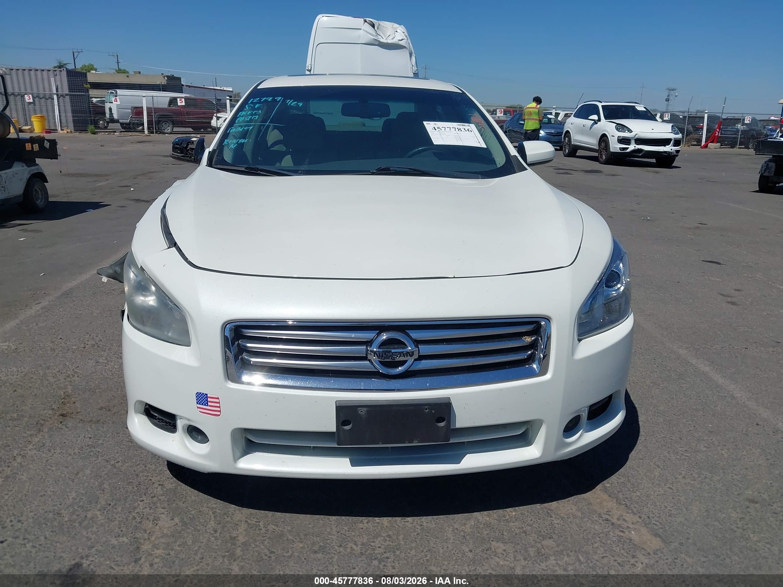 2013 Nissan Maxima 3.5 S White vin: 1N4AA5AP8DC824123
