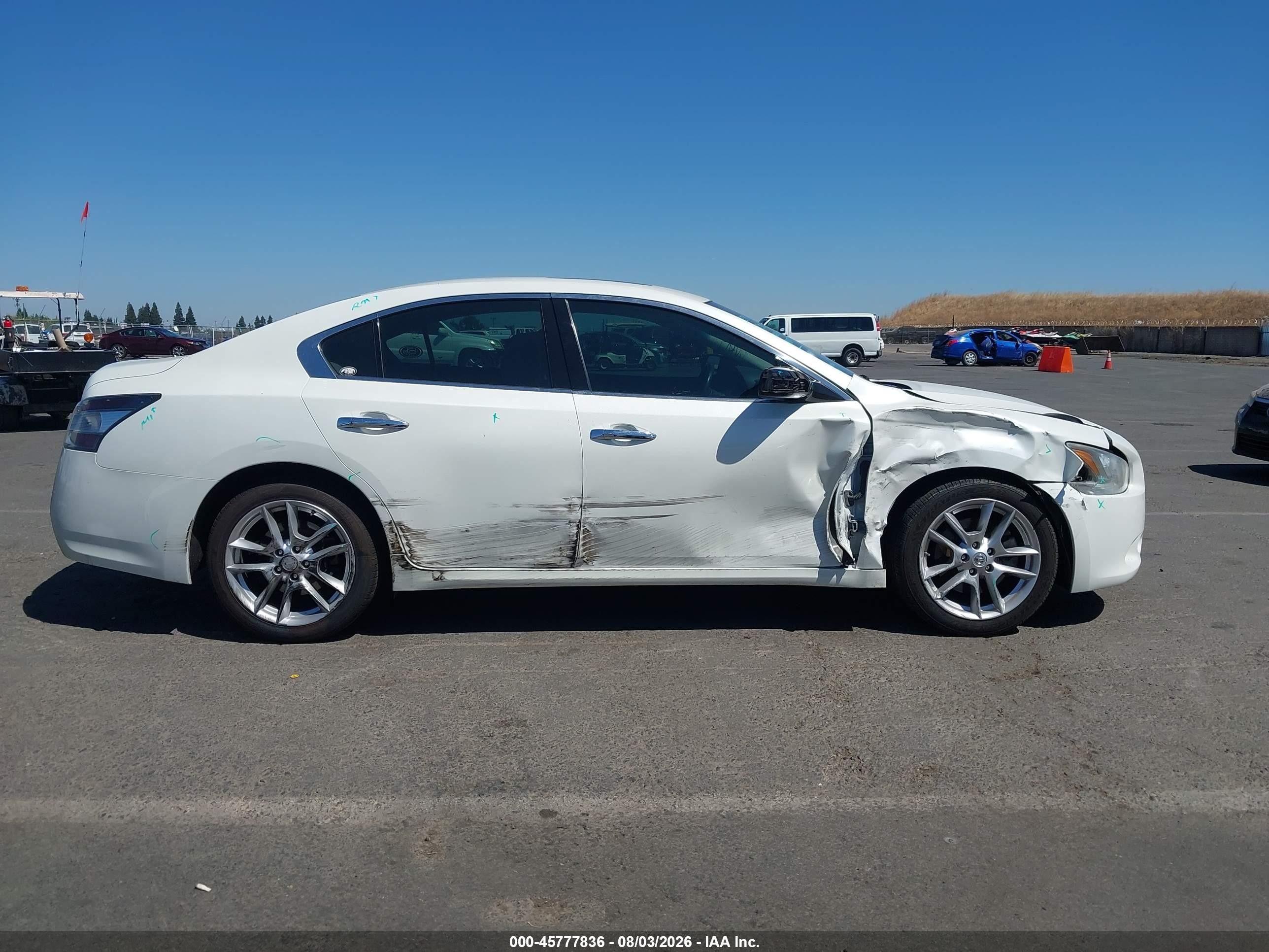 2013 Nissan Maxima 3.5 S White vin: 1N4AA5AP8DC824123