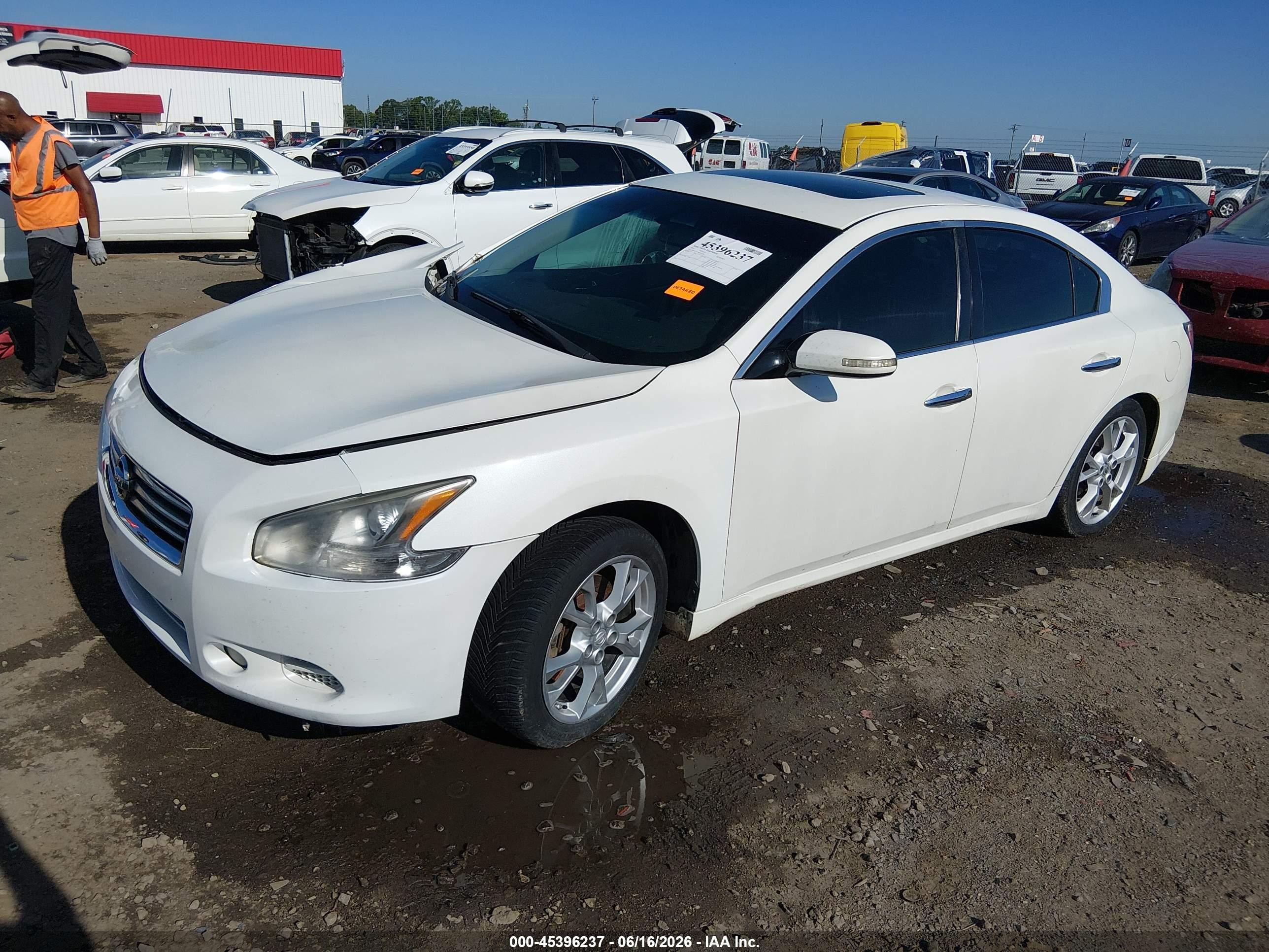 2014 Nissan Maxima 3.5 S/3.5 Sv White vin: 1N4AA5AP8EC433765