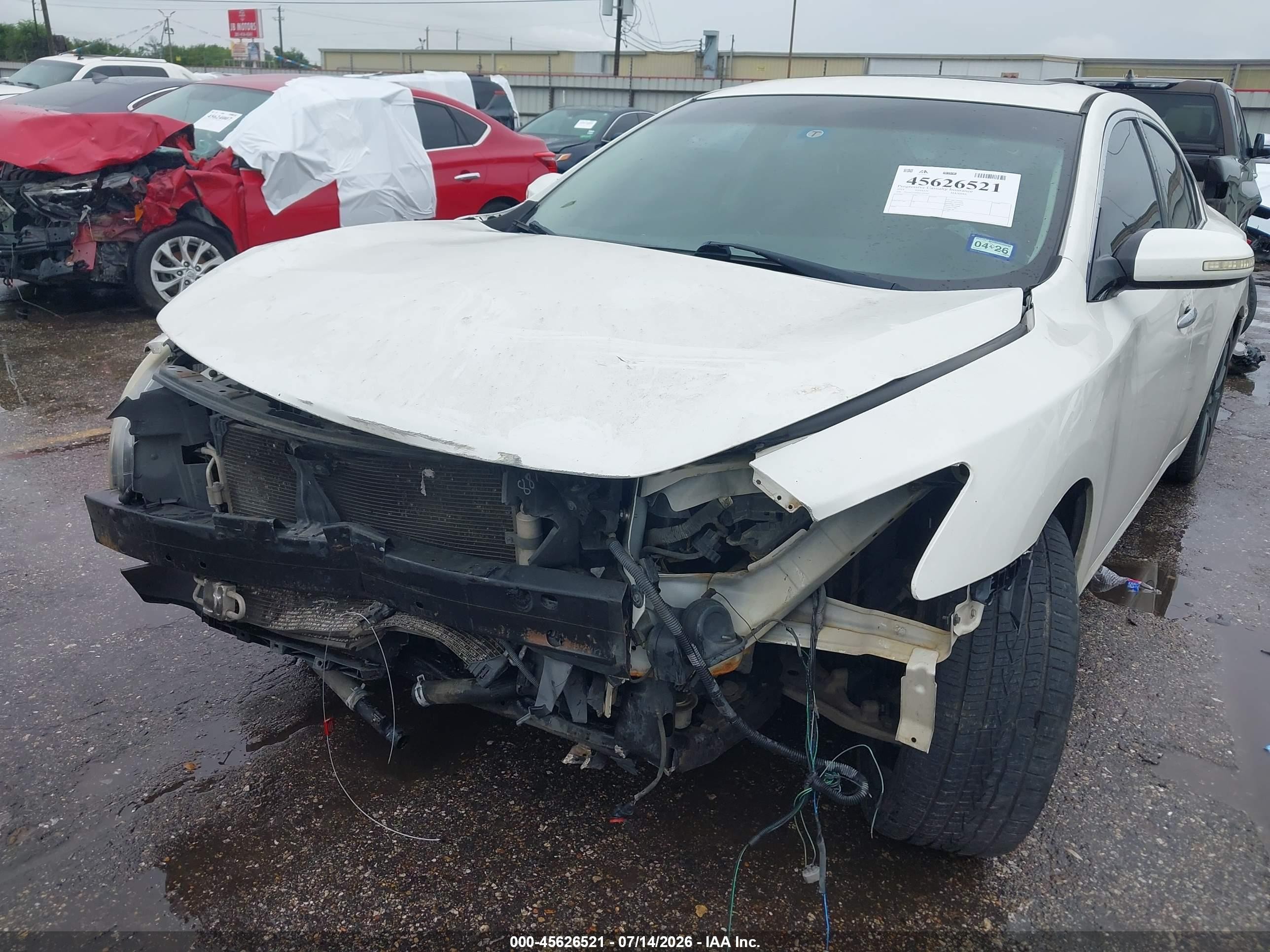 2014 Nissan Maxima 3.5 Sv Белый vin: 1N4AA5AP8EC435497