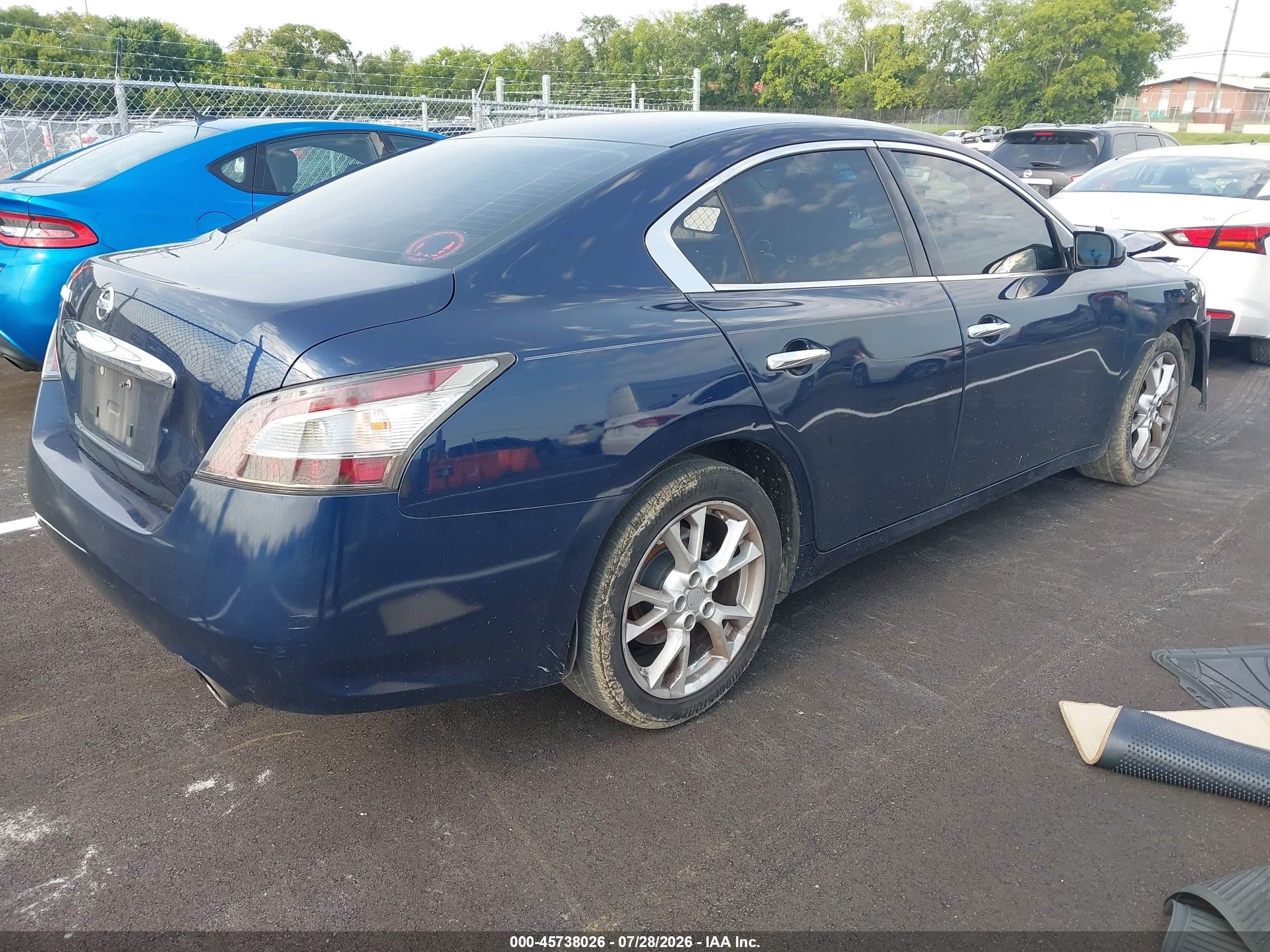 2014 Nissan Maxima 3.5 S Blue vin: 1N4AA5AP8EC452722