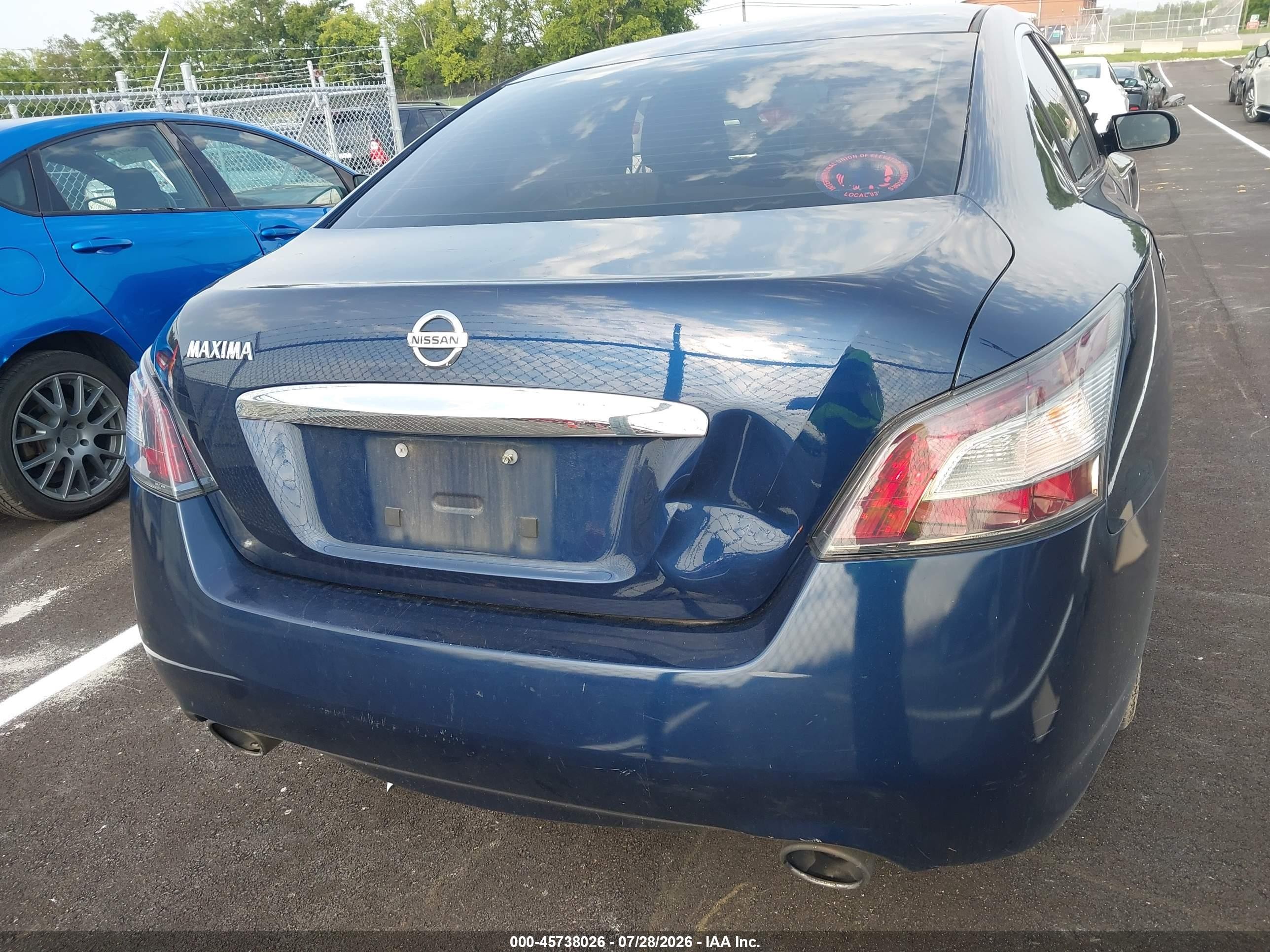 2014 Nissan Maxima 3.5 S Blue vin: 1N4AA5AP8EC452722