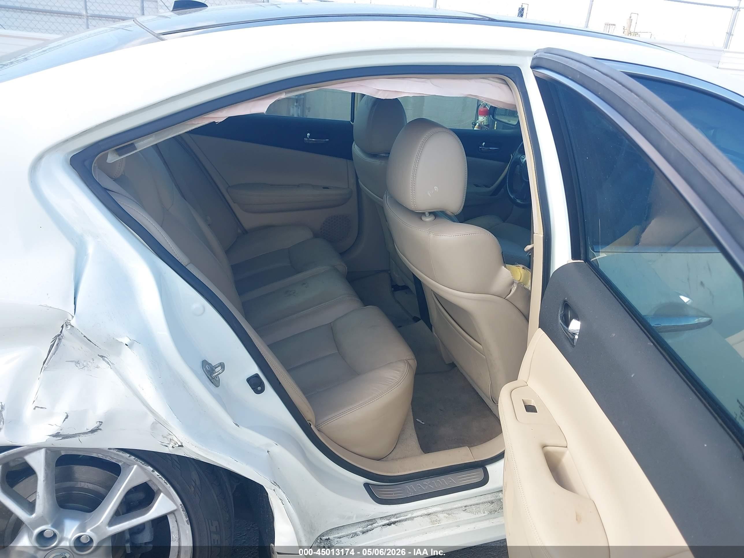 2014 Nissan Maxima 3.5 Sv White vin: 1N4AA5AP8EC476647