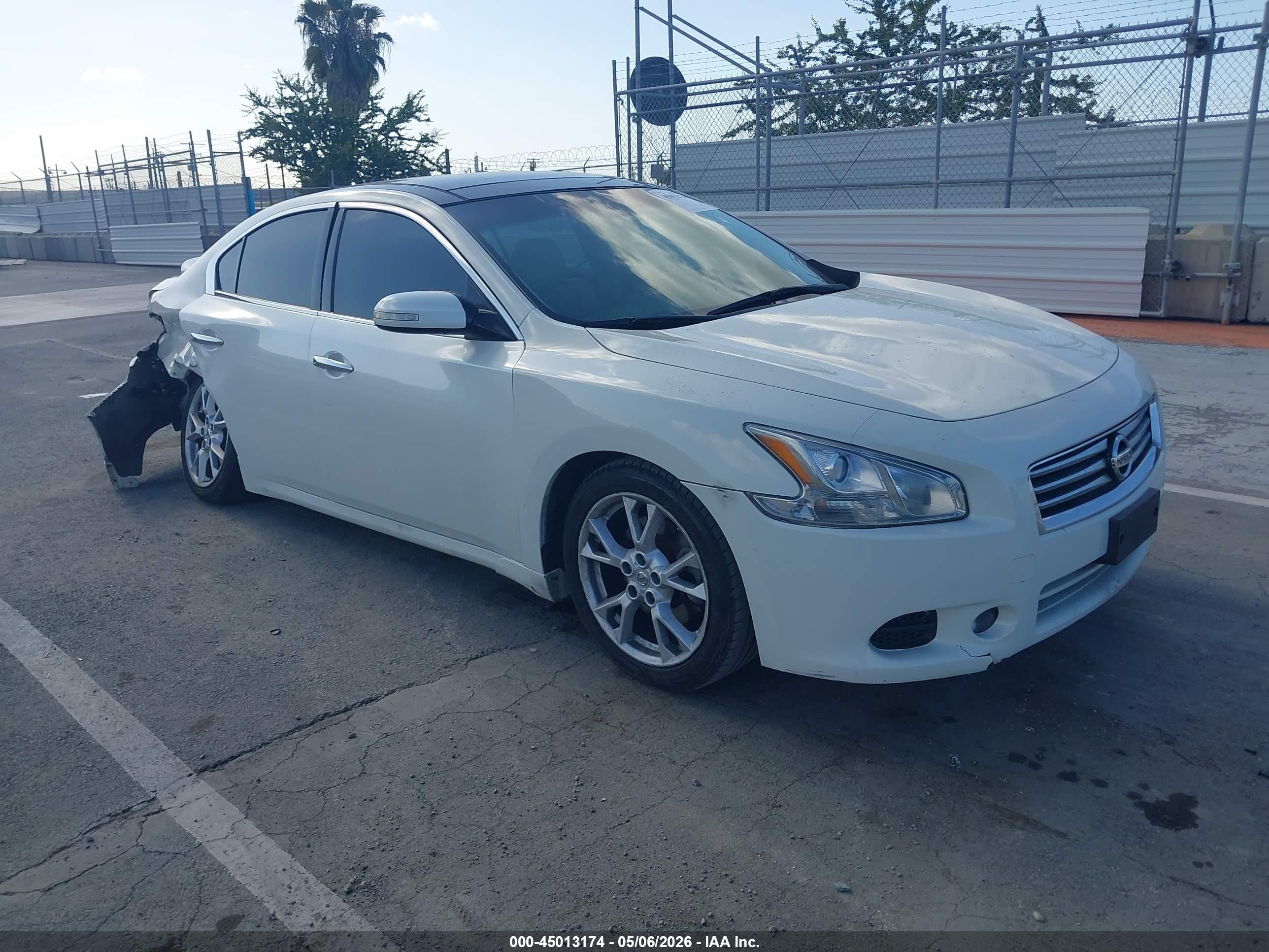 2014 Nissan Maxima 3.5 Sv White vin: 1N4AA5AP8EC476647