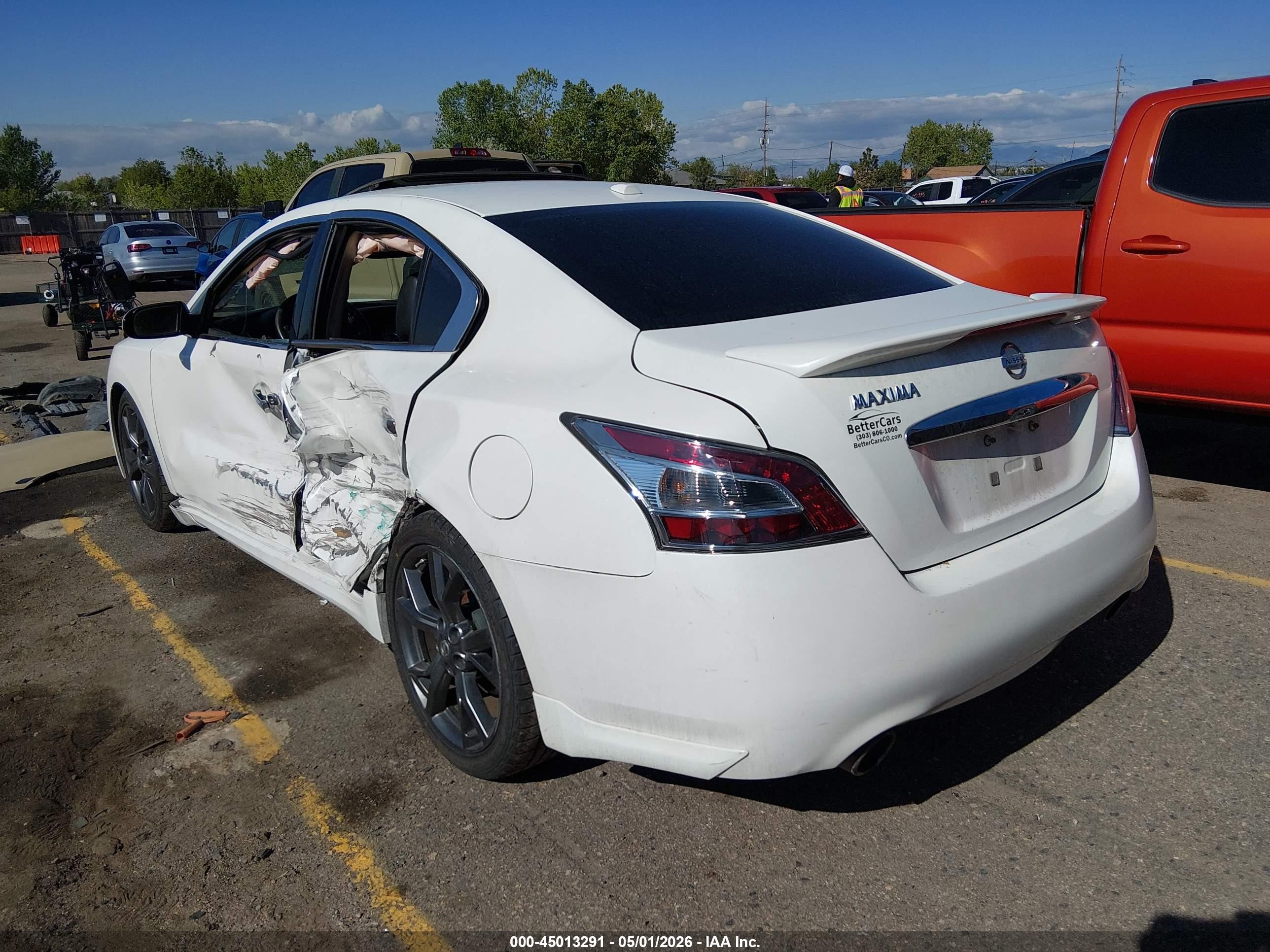 2014 Nissan Maxima 3.5 Sv White vin: 1N4AA5AP8EC909755