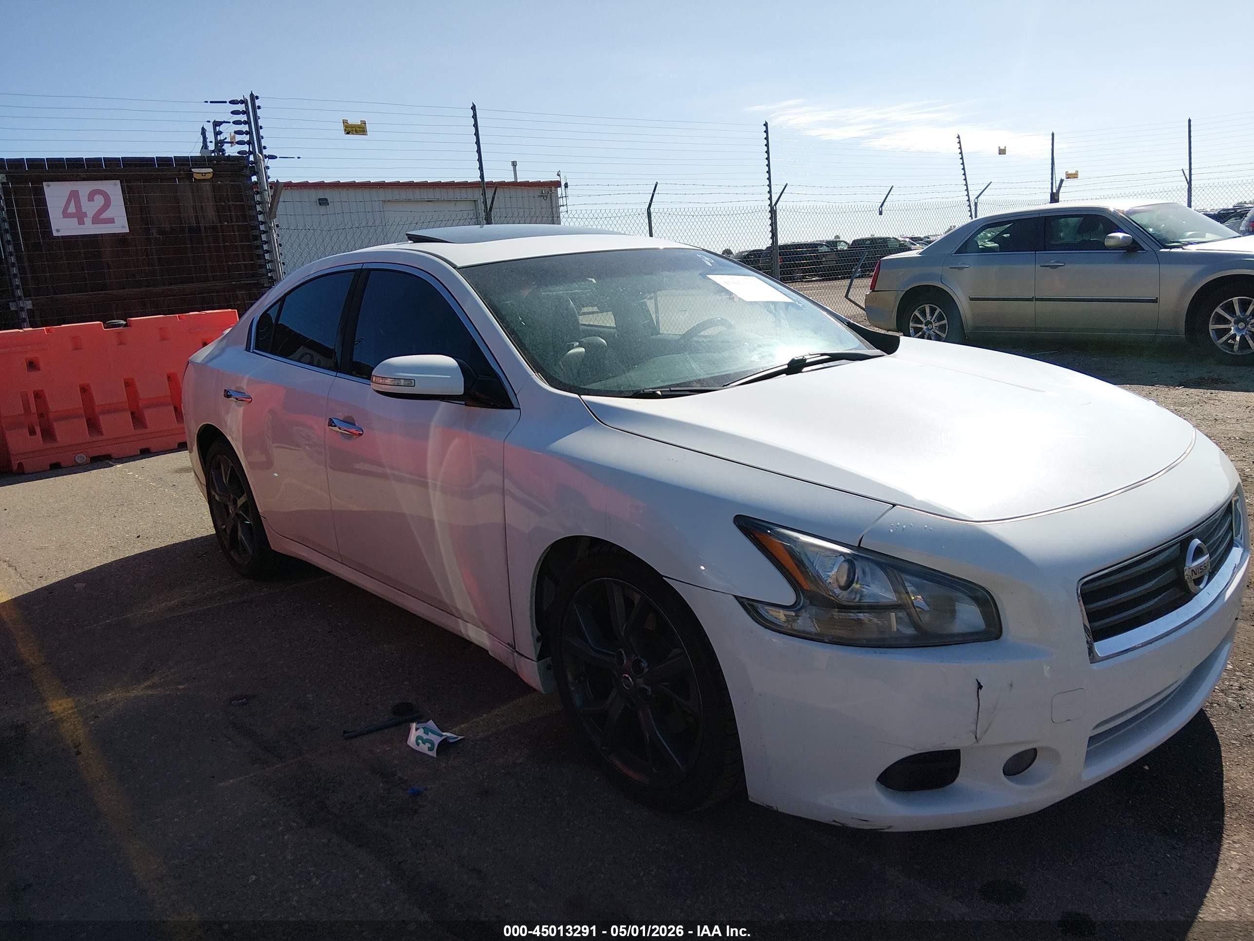 2014 Nissan Maxima 3.5 Sv White vin: 1N4AA5AP8EC909755