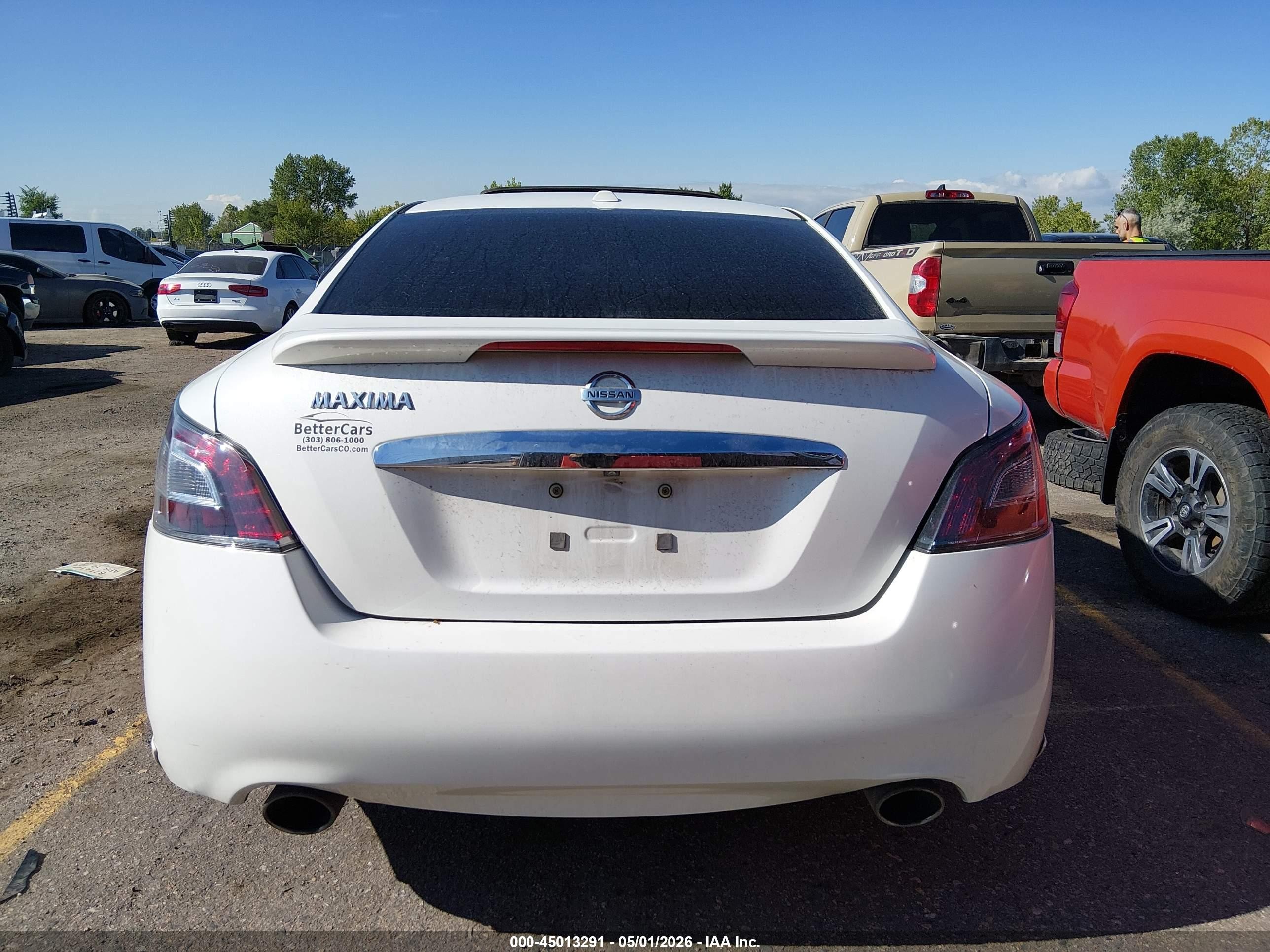 2014 Nissan Maxima 3.5 Sv White vin: 1N4AA5AP8EC909755