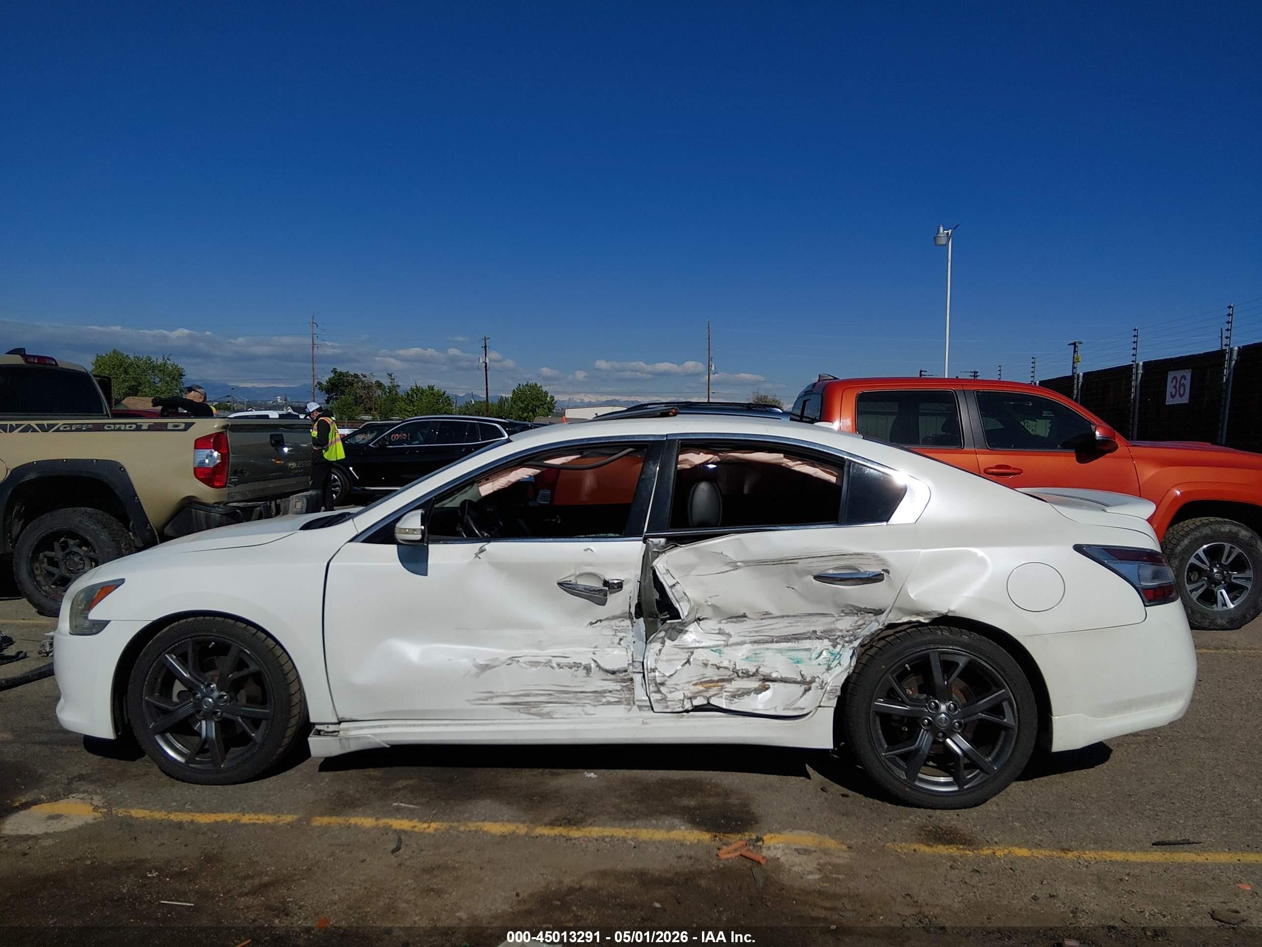 2014 Nissan Maxima 3.5 Sv White vin: 1N4AA5AP8EC909755