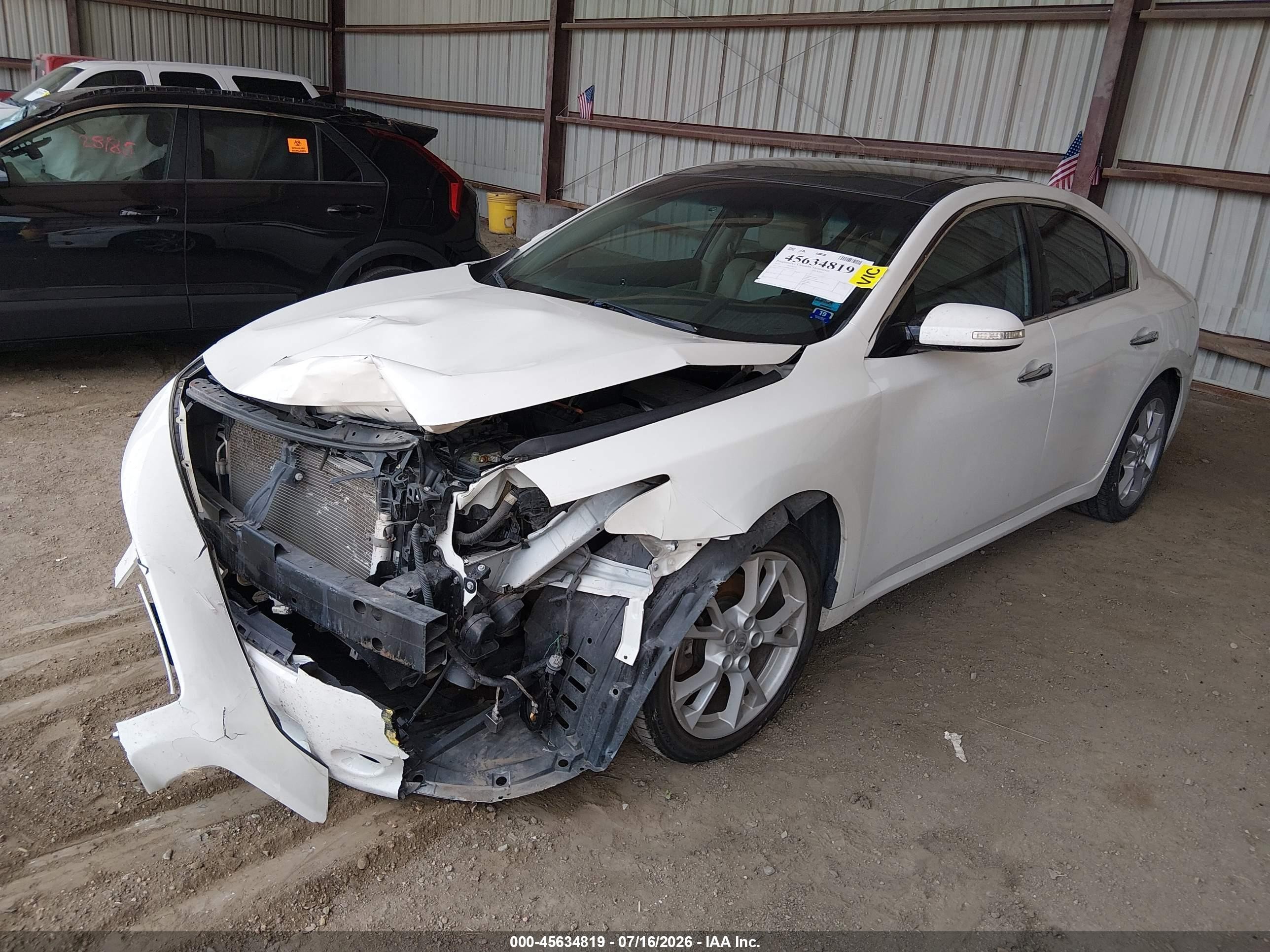 2014 Nissan Maxima 3.5 Sv White vin: 1N4AA5AP8EC910677
