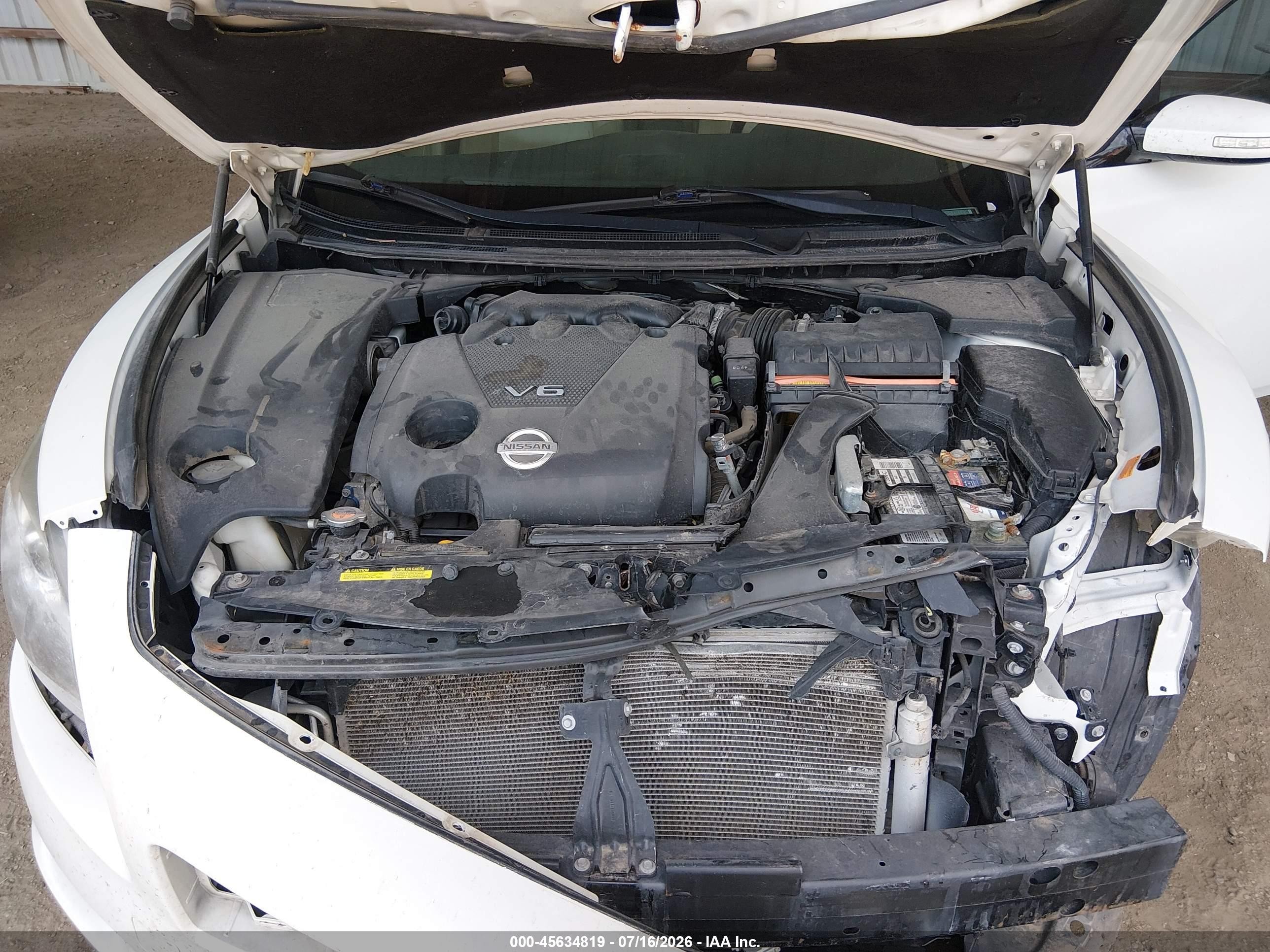2014 Nissan Maxima 3.5 Sv White vin: 1N4AA5AP8EC910677