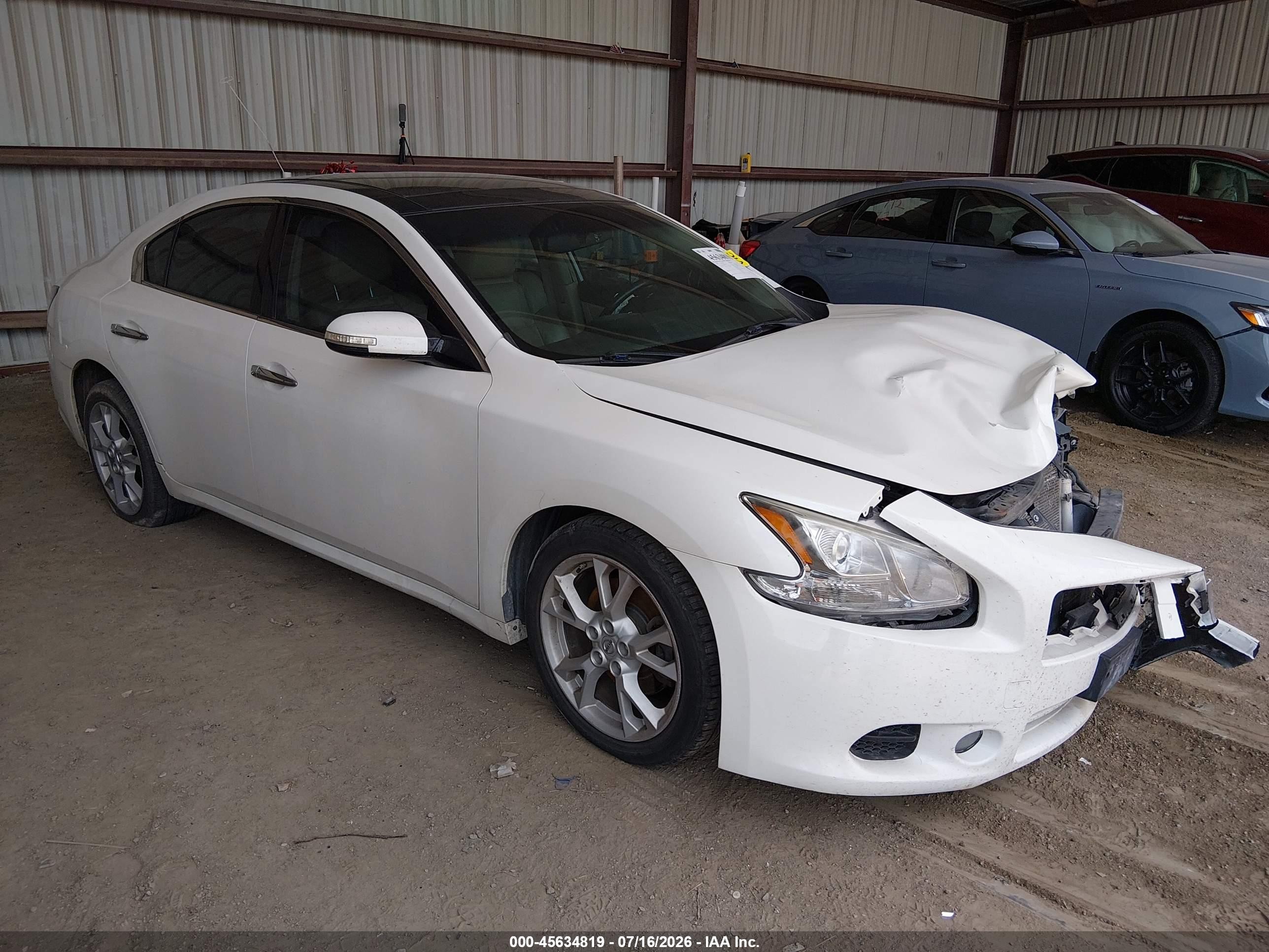 2014 Nissan Maxima 3.5 Sv White vin: 1N4AA5AP8EC910677