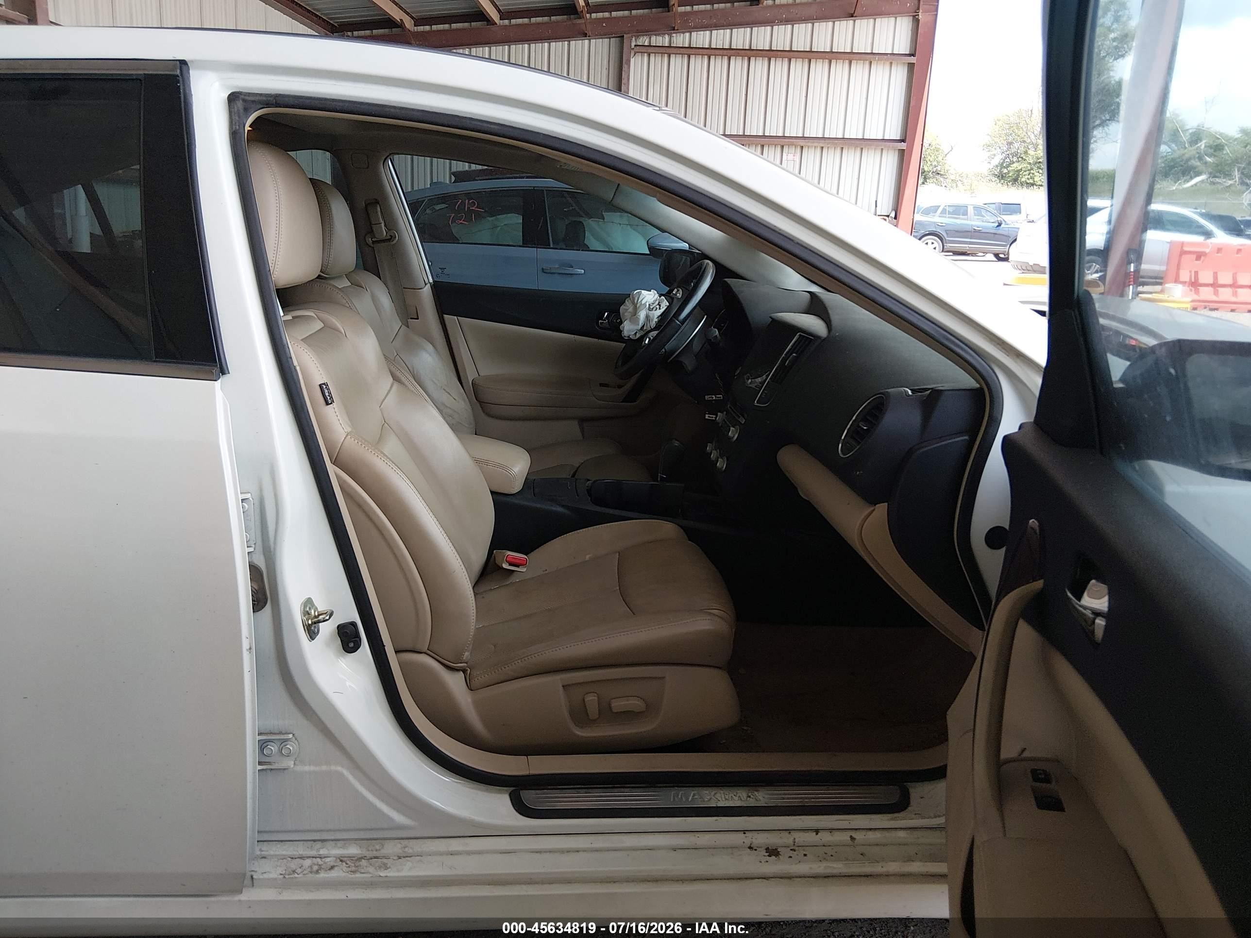 2014 Nissan Maxima 3.5 Sv White vin: 1N4AA5AP8EC910677