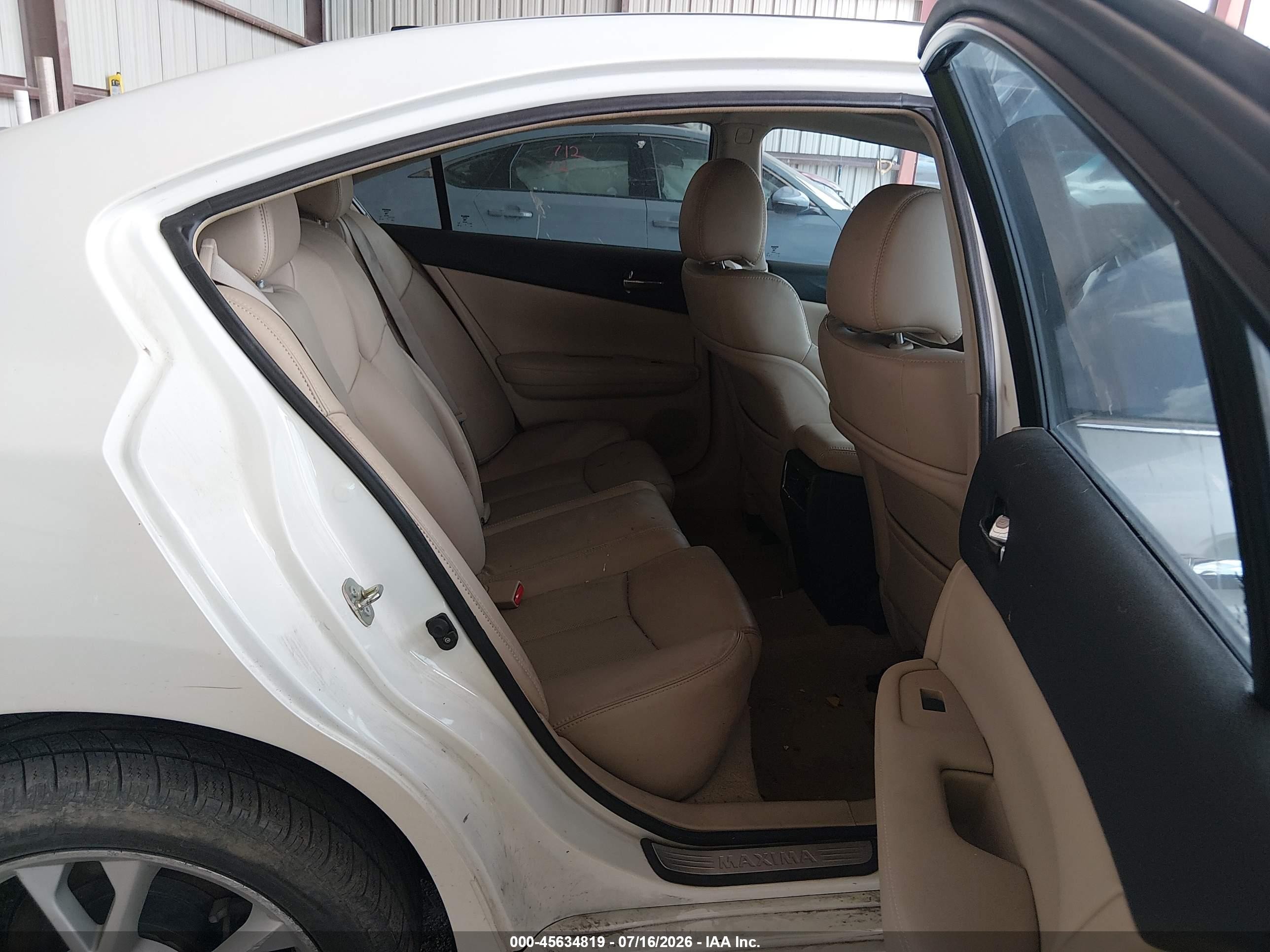 2014 Nissan Maxima 3.5 Sv White vin: 1N4AA5AP8EC910677